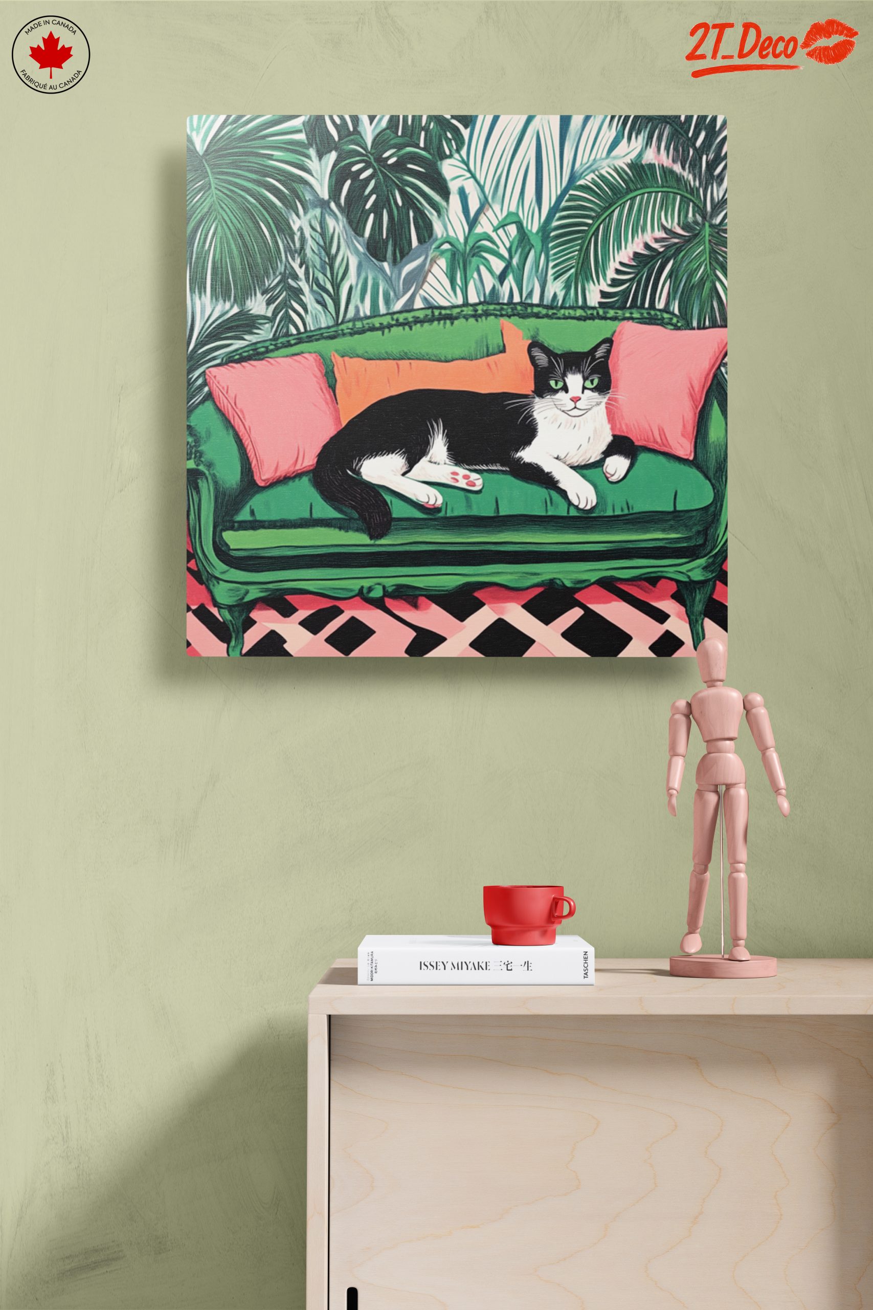 Charming Cat Relaxing on a Vibrant Couch - Image 14