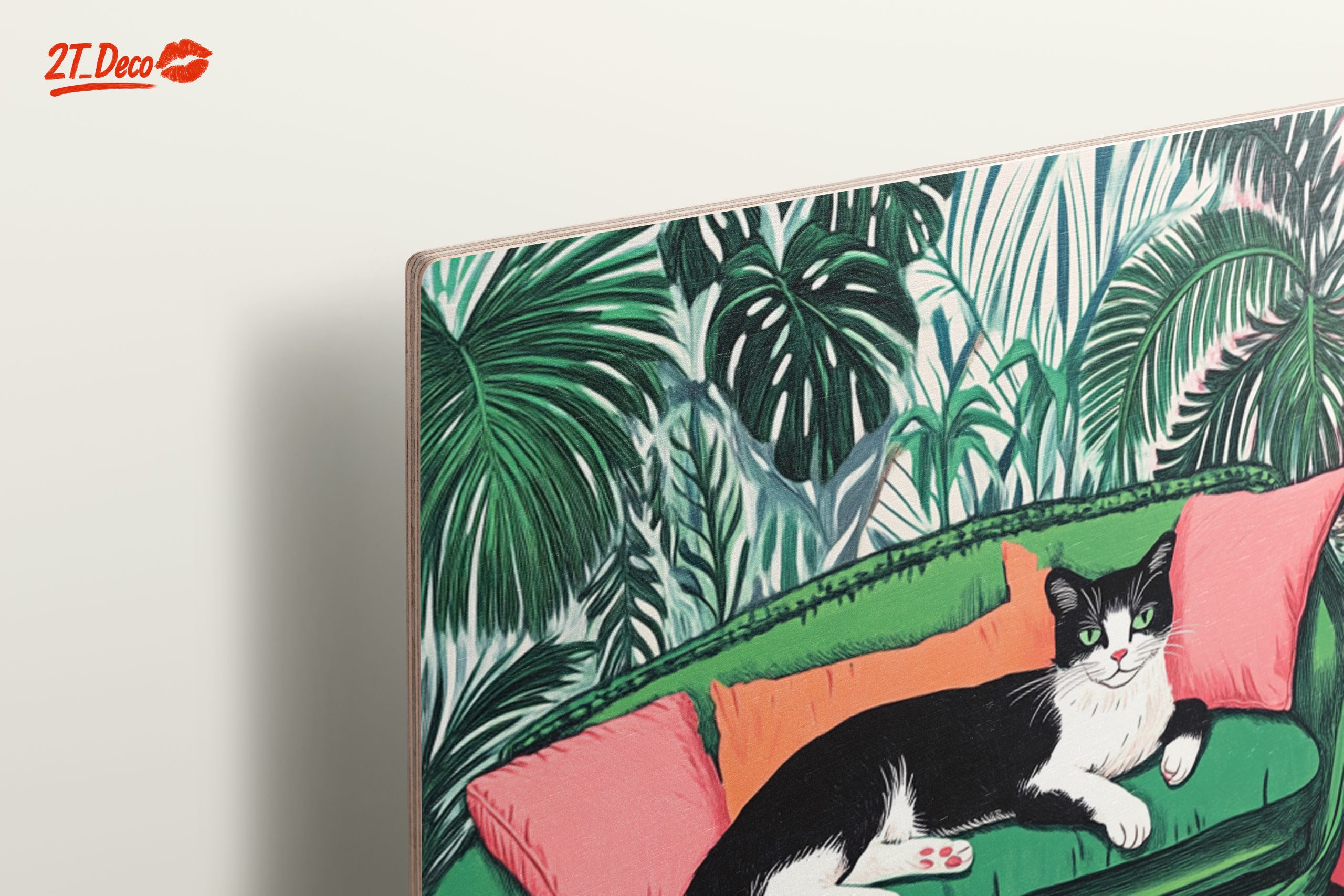 Charming Cat Relaxing on a Vibrant Couch - Image 15