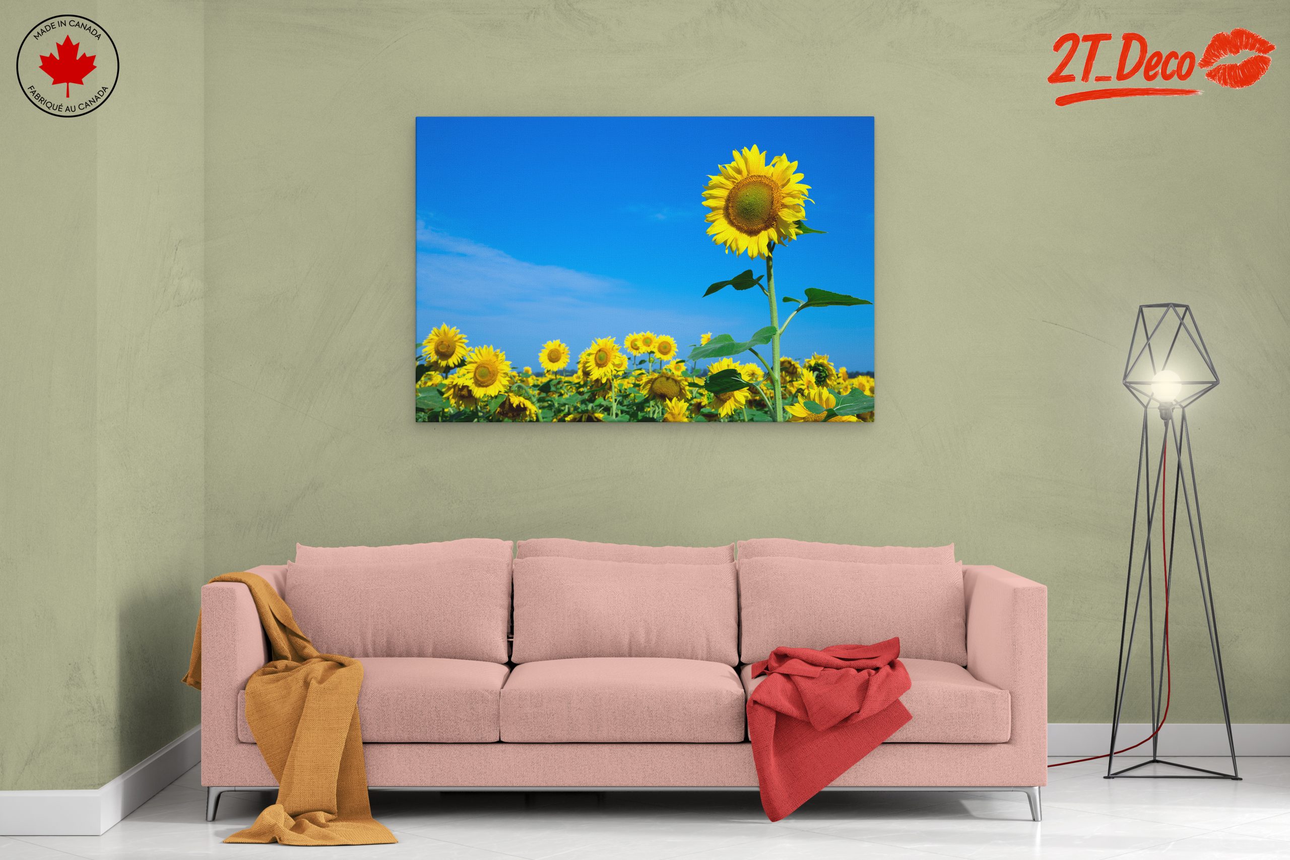 Vibrant Sunflower Field Under Clear Blue Sky - Image 2