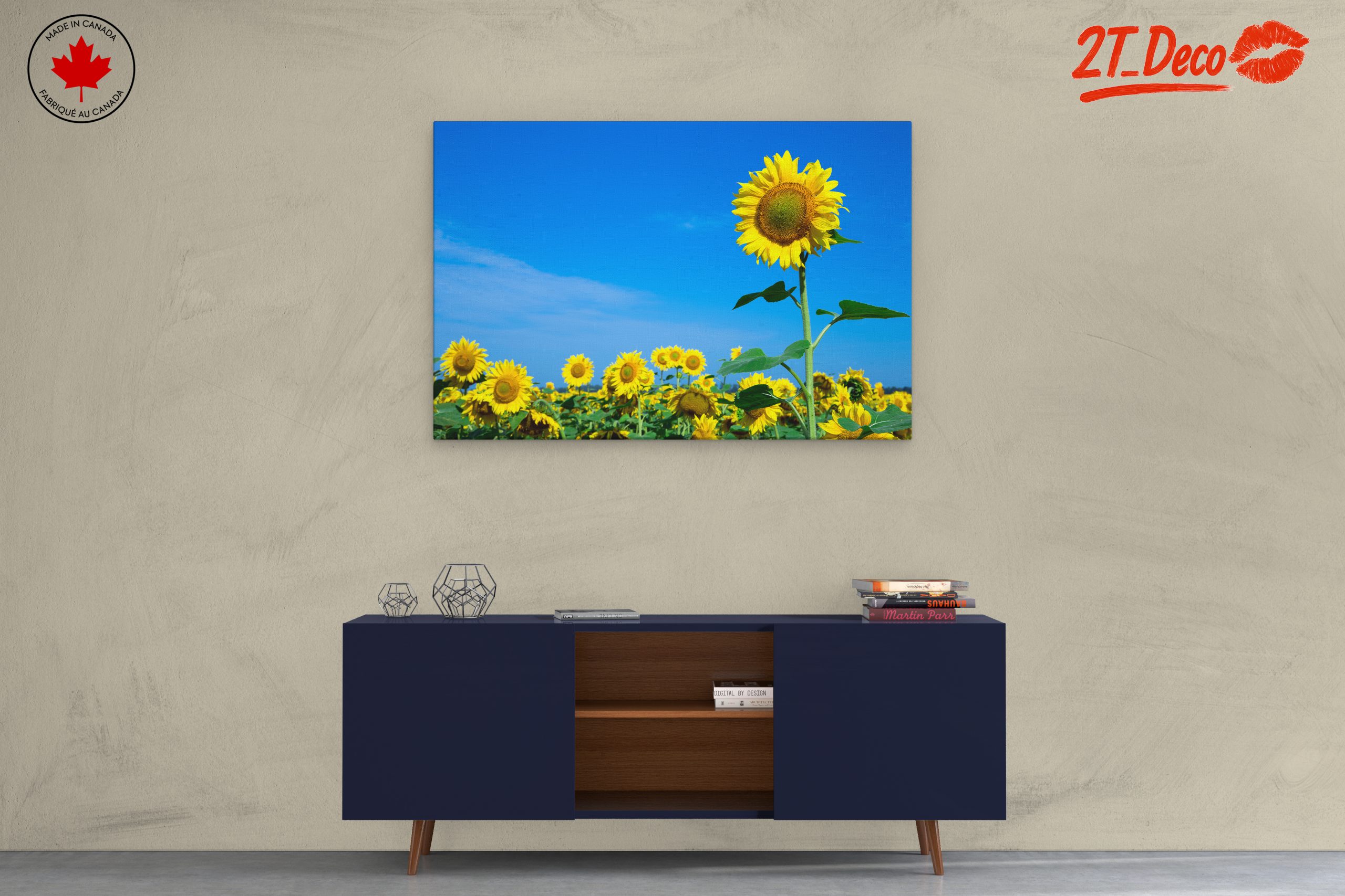 Vibrant Sunflower Field Under Clear Blue Sky - Image 3