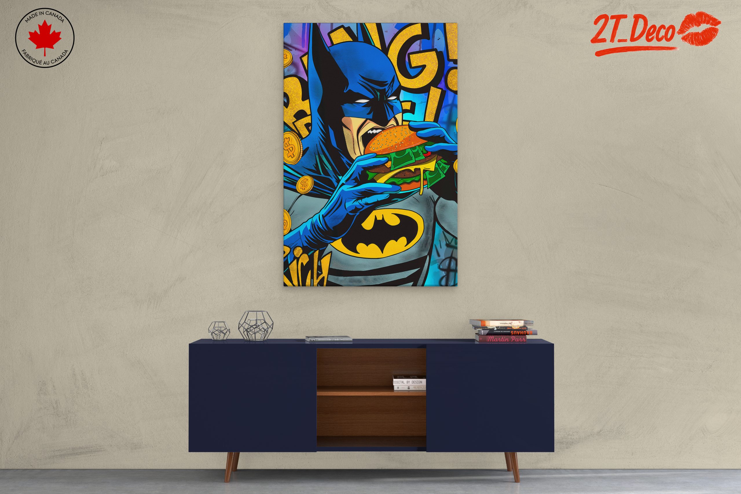 Batman Eating Burger Comic Art - Image 3