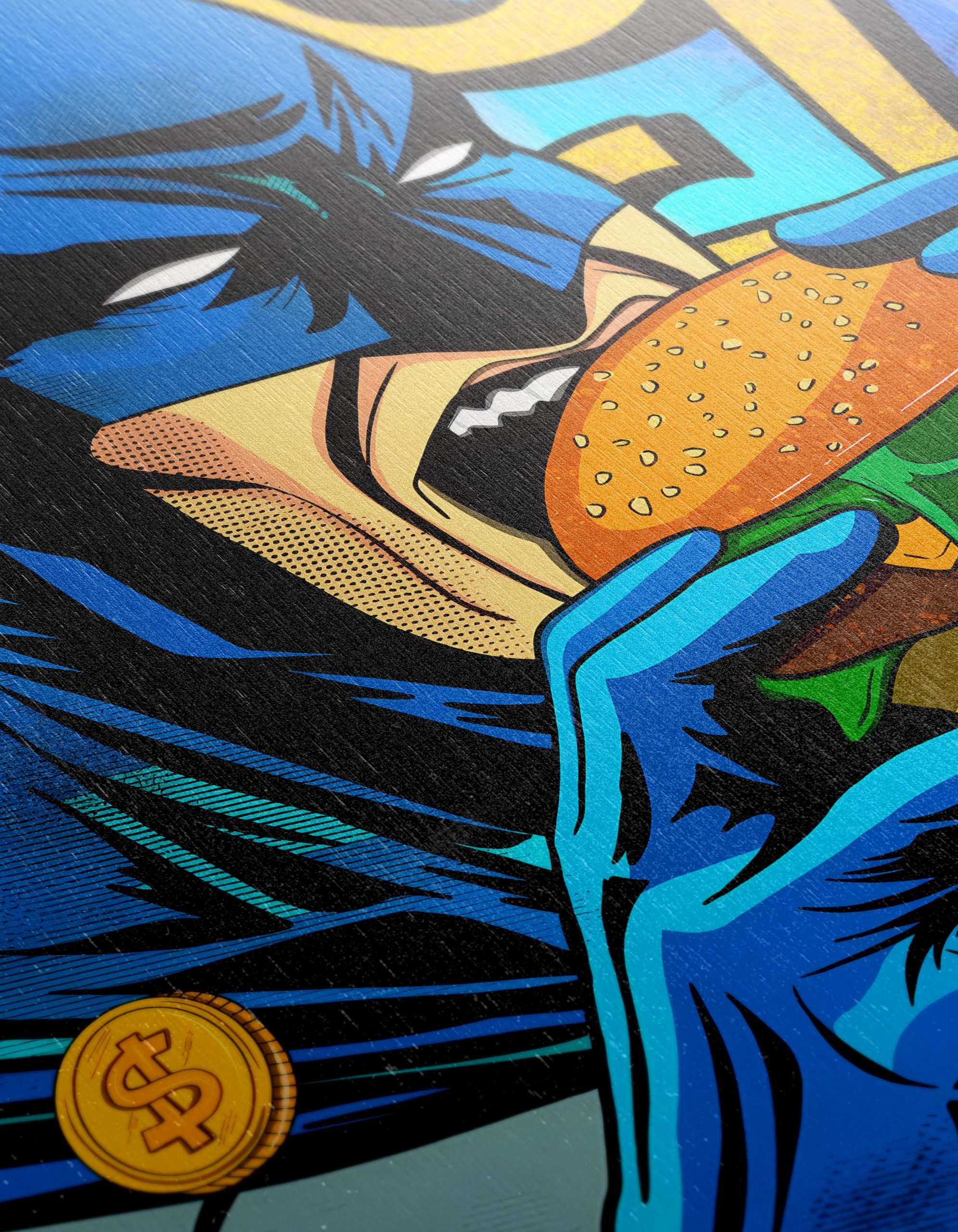 Batman Eating Burger Comic Art - Image 12