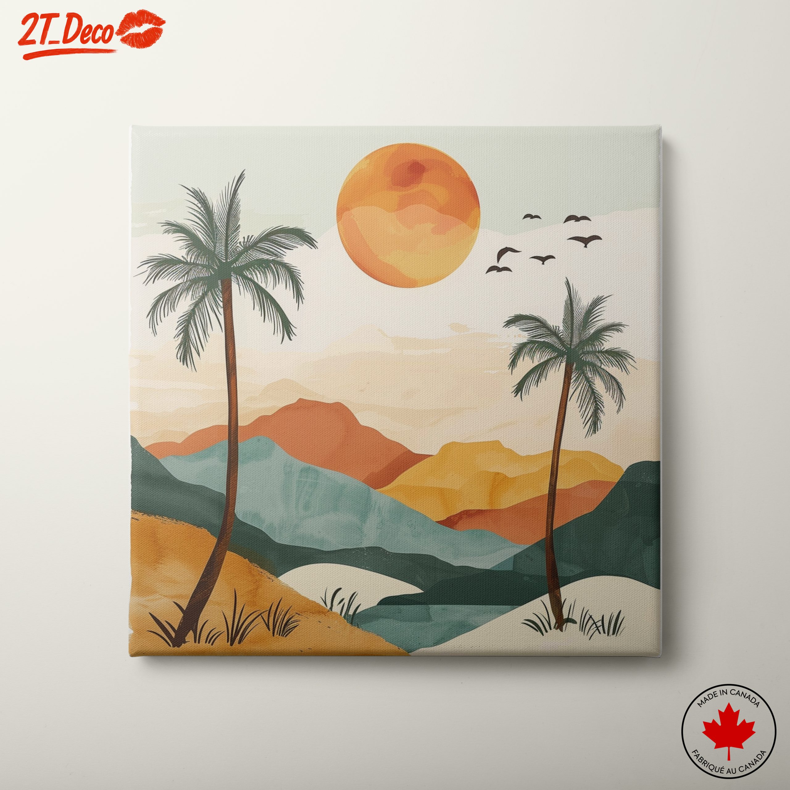 Stylized Abstract Landscape with Palm Trees 2