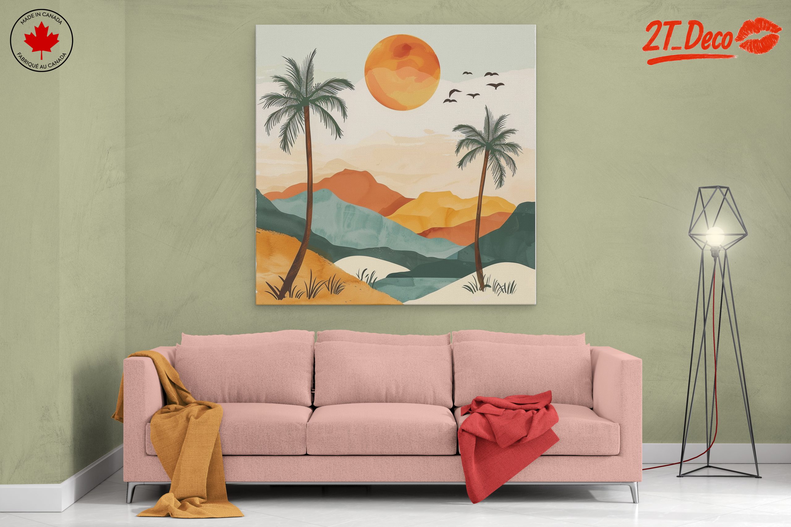 Stylized Abstract Landscape with Palm Trees 2 - Image 2