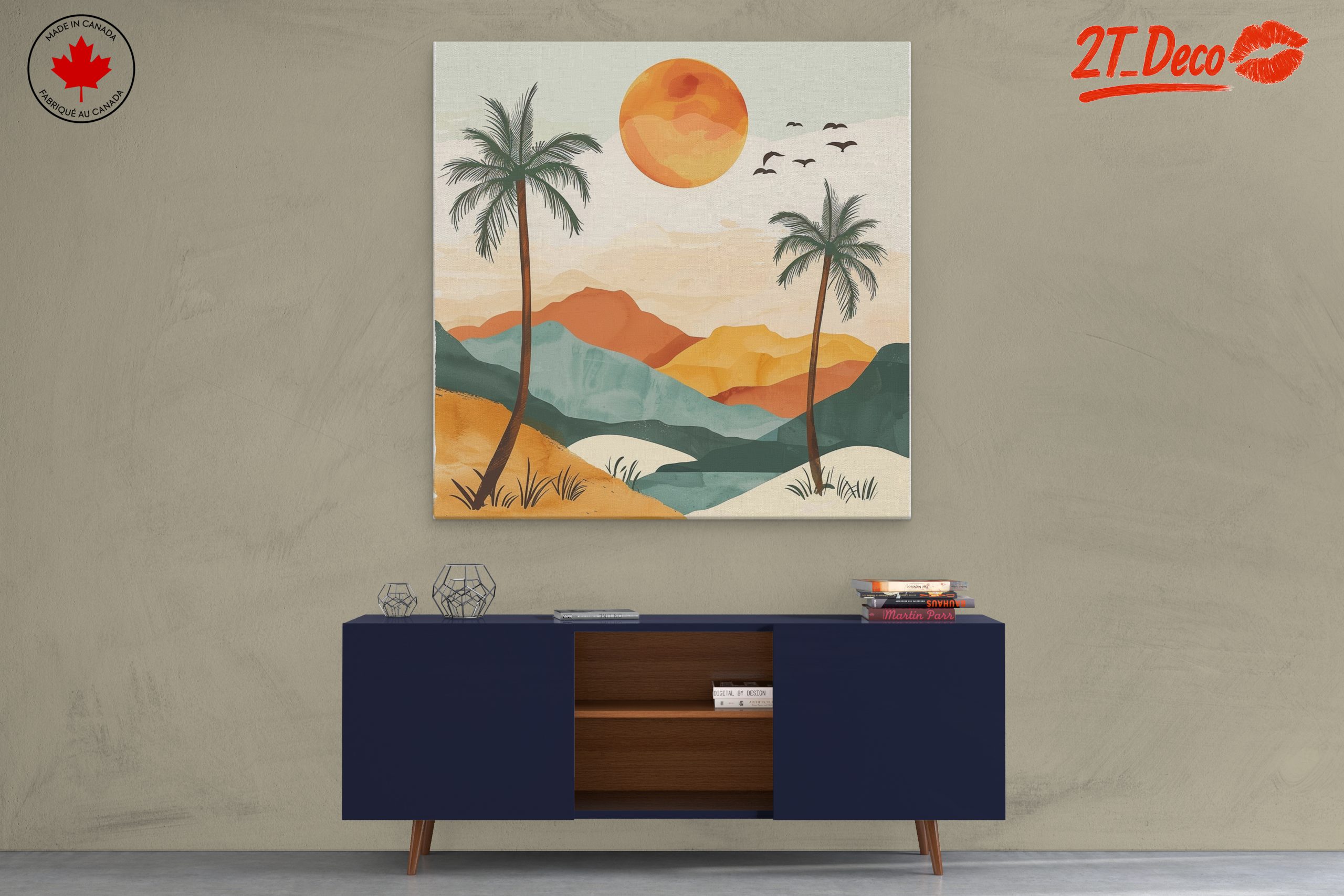 Stylized Abstract Landscape with Palm Trees 2 - Image 3
