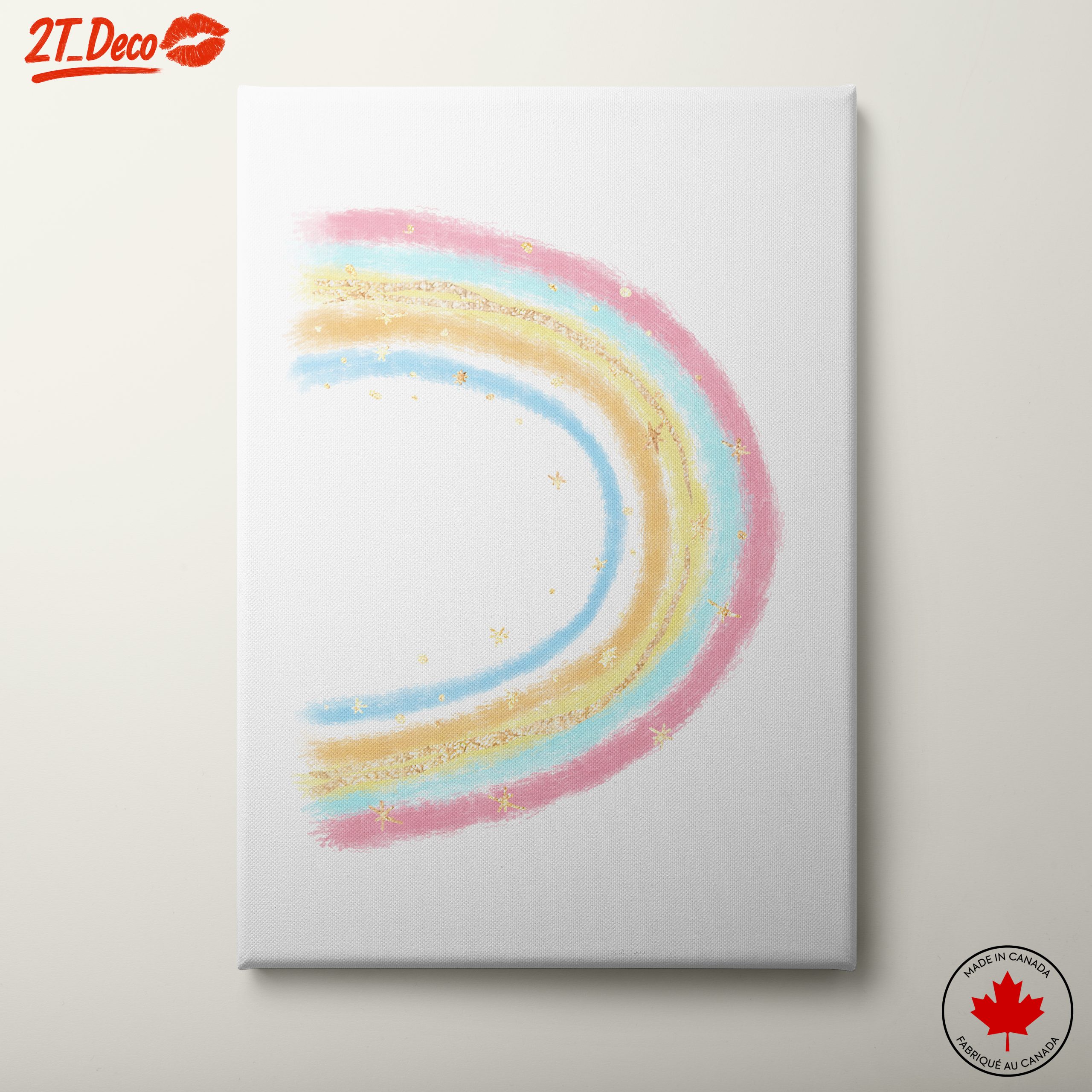 Pastel Rainbow with Stars Illustration
