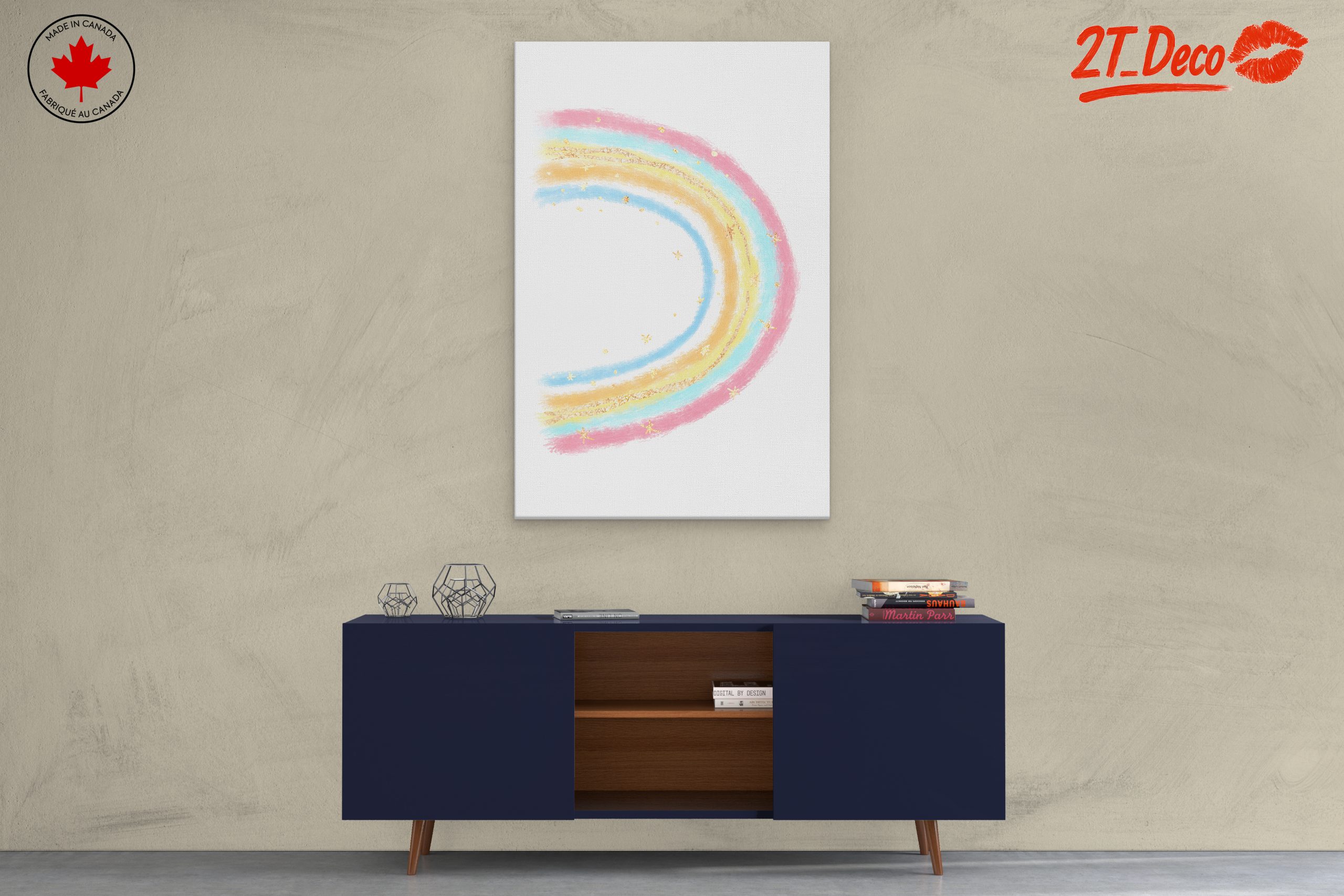 Pastel Rainbow with Stars Illustration - Image 3