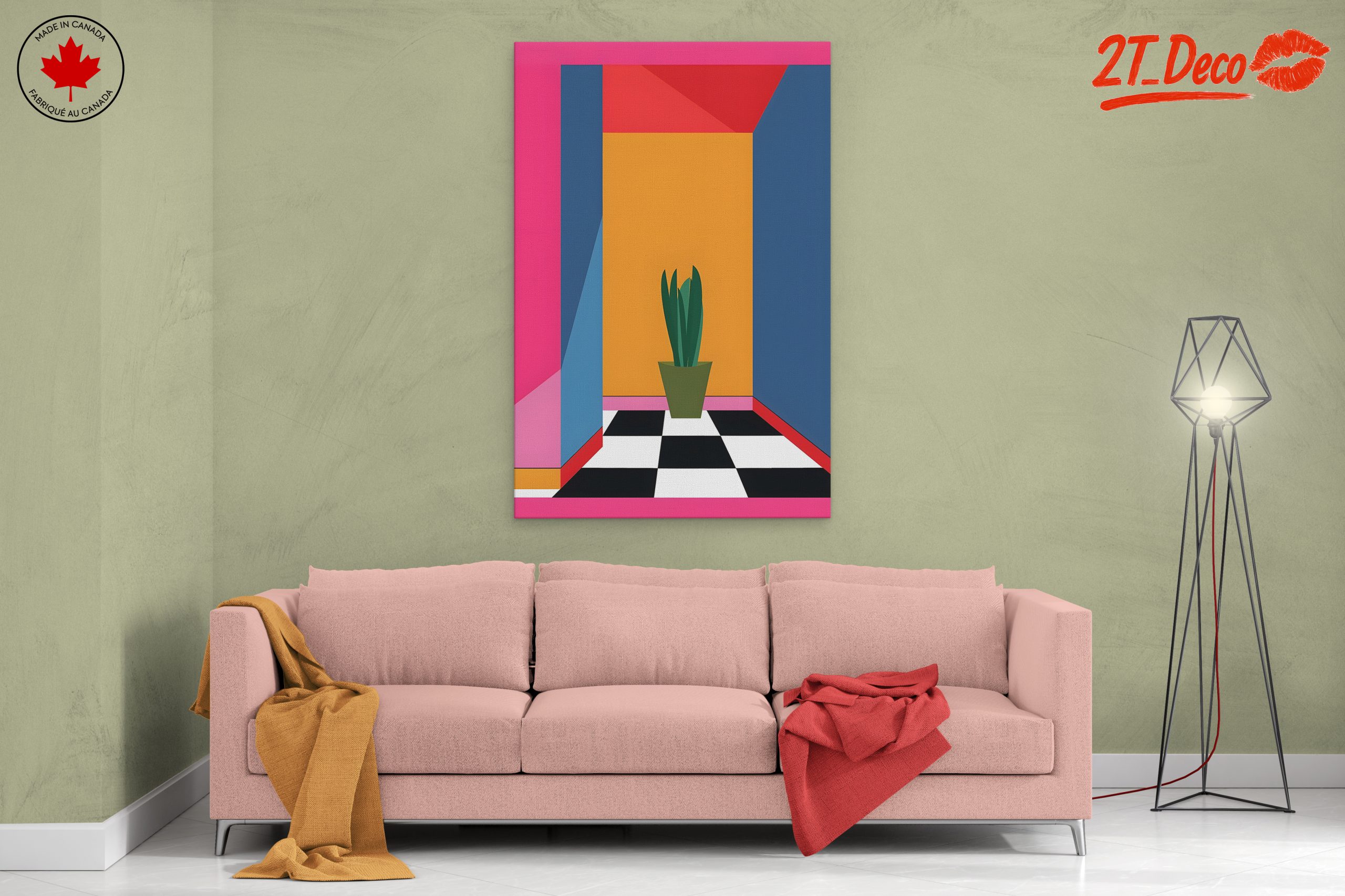 Vibrant Modern Geometric Interior Design Art - Image 2