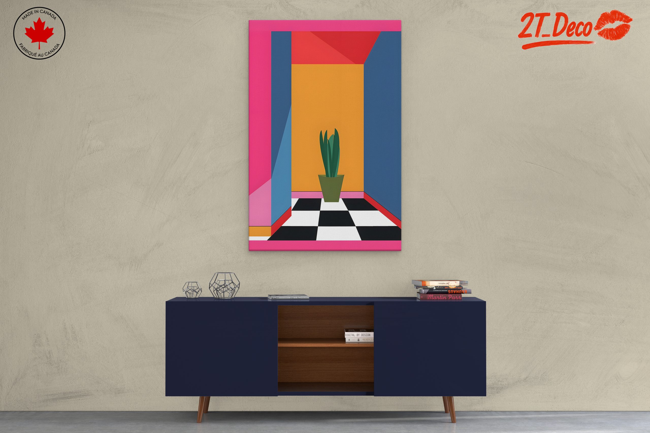 Vibrant Modern Geometric Interior Design Art - Image 3