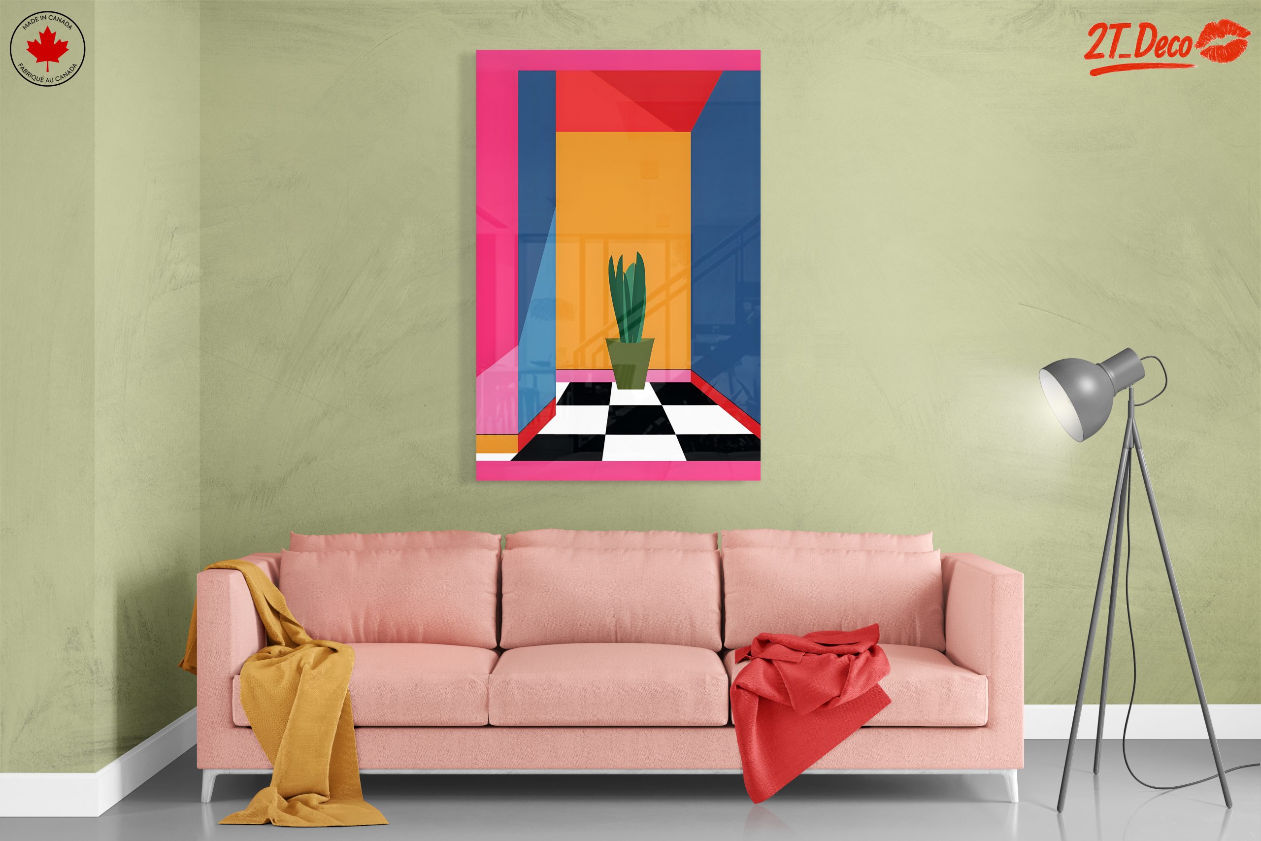 Vibrant Modern Geometric Interior Design Art - Image 7