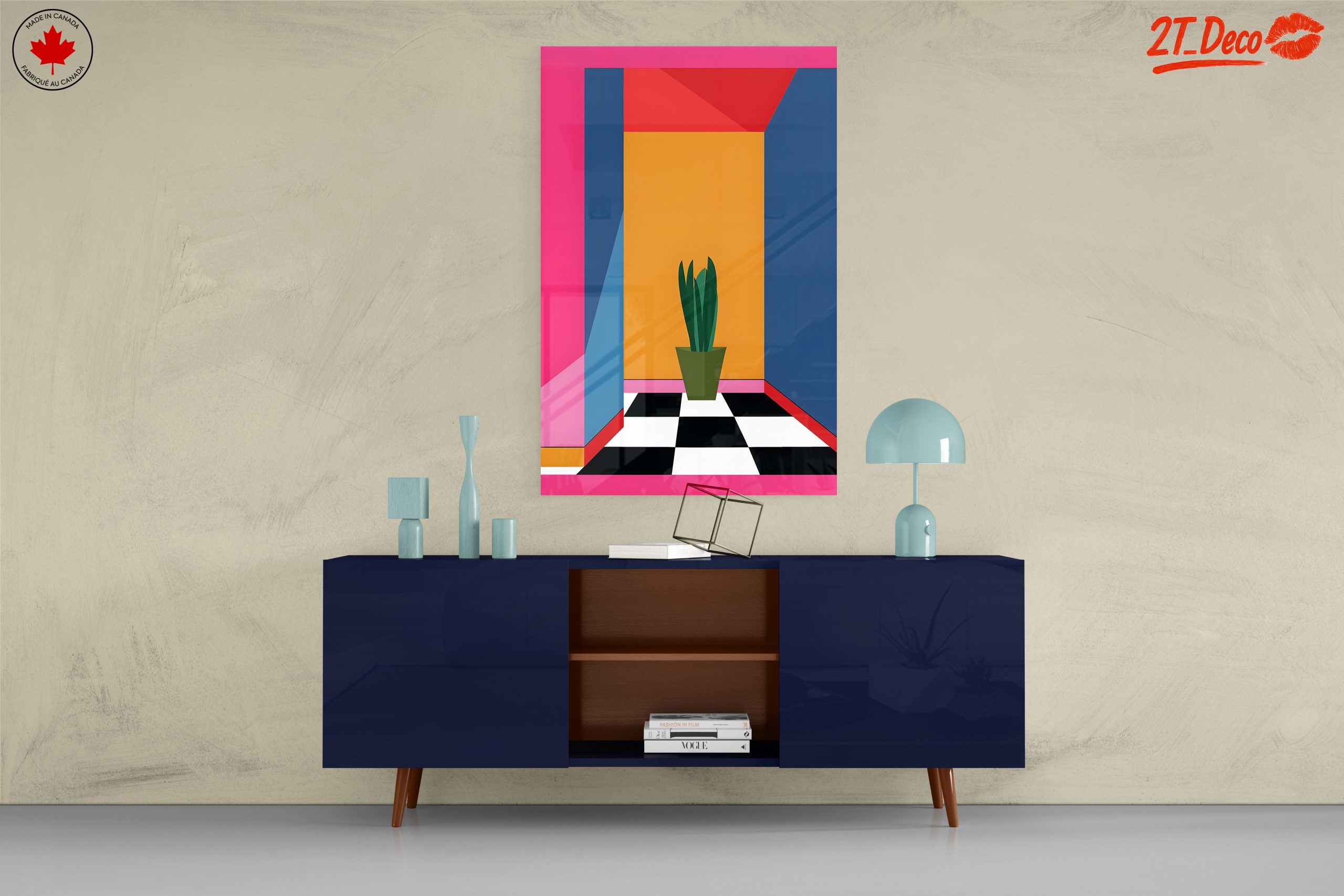 Vibrant Modern Geometric Interior Design Art - Image 8