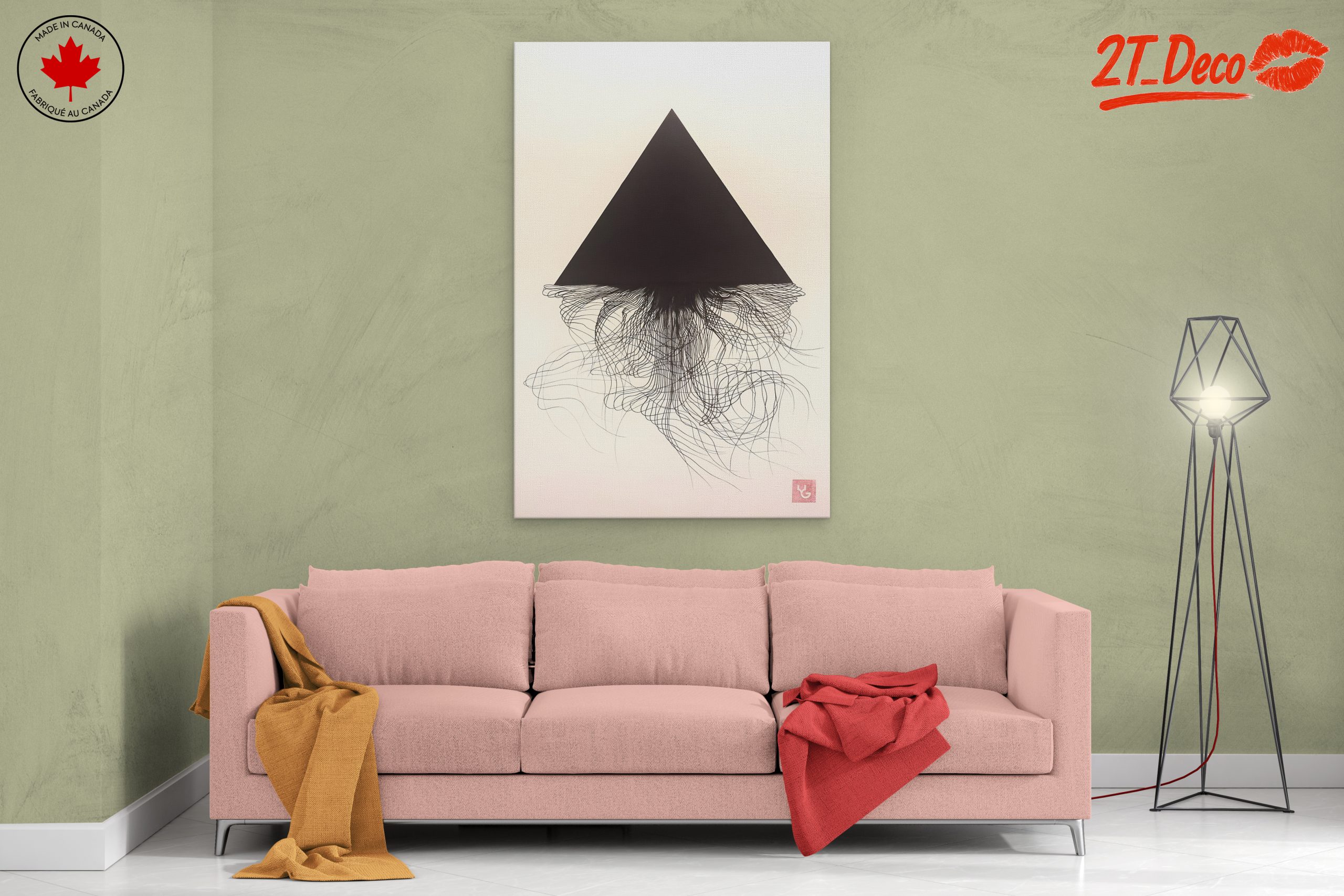 Minimalist Black Triangle Abstract Art - Image 2