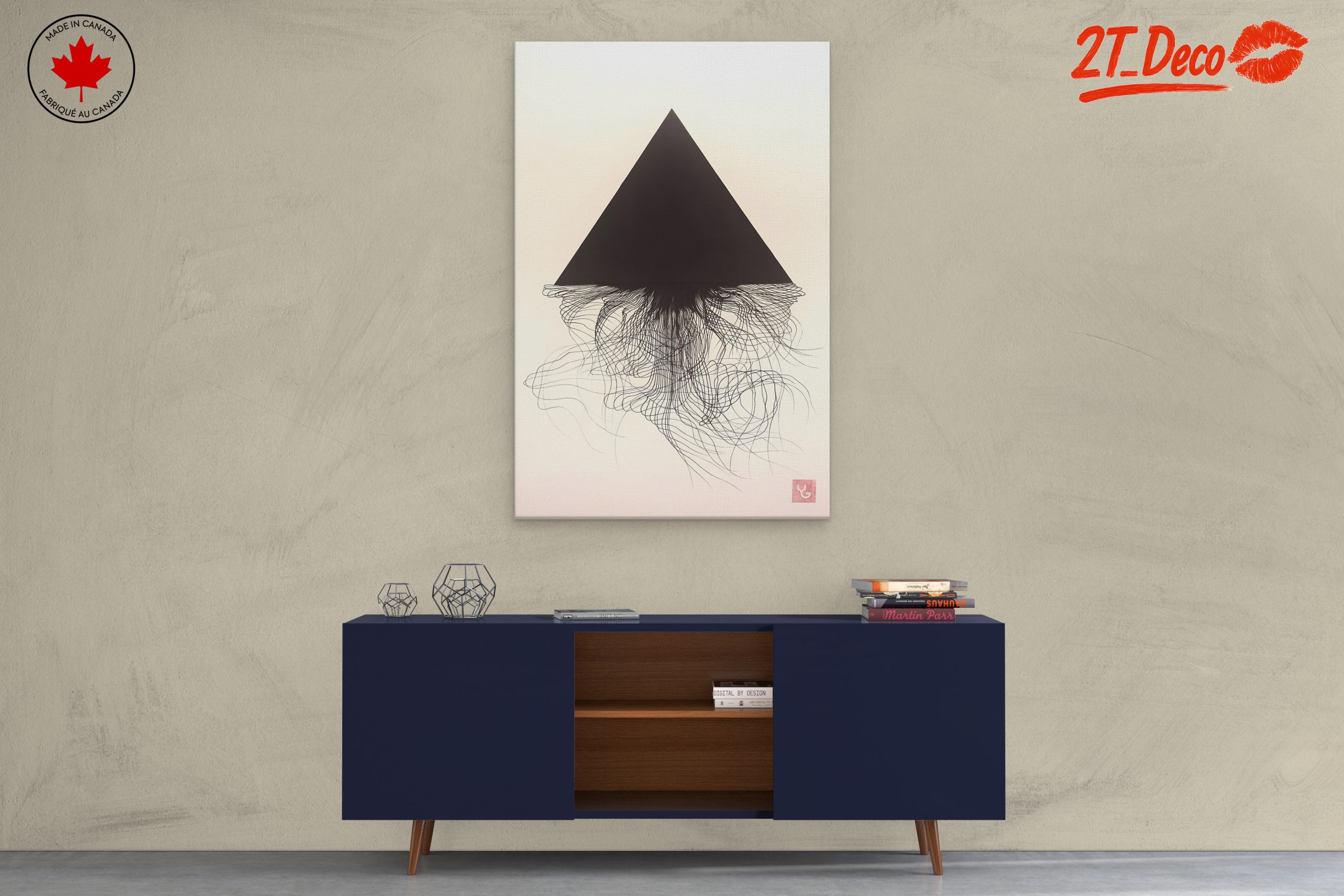 Minimalist Black Triangle Abstract Art - Image 3