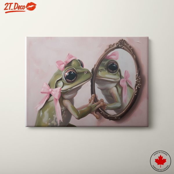 Whimsical Frog Reflecting in a Mirror
