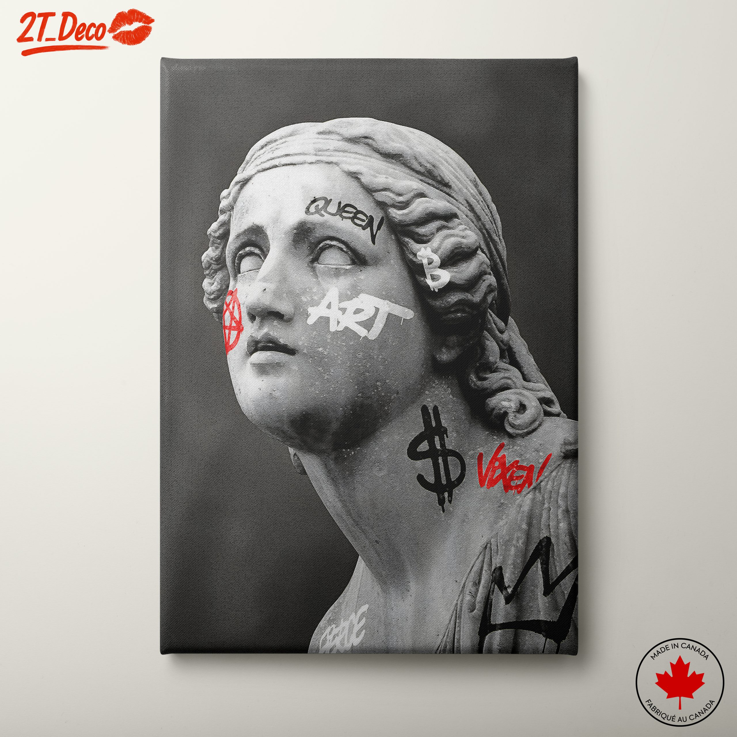 Graffiti Overlay on Classical Statue Portrait