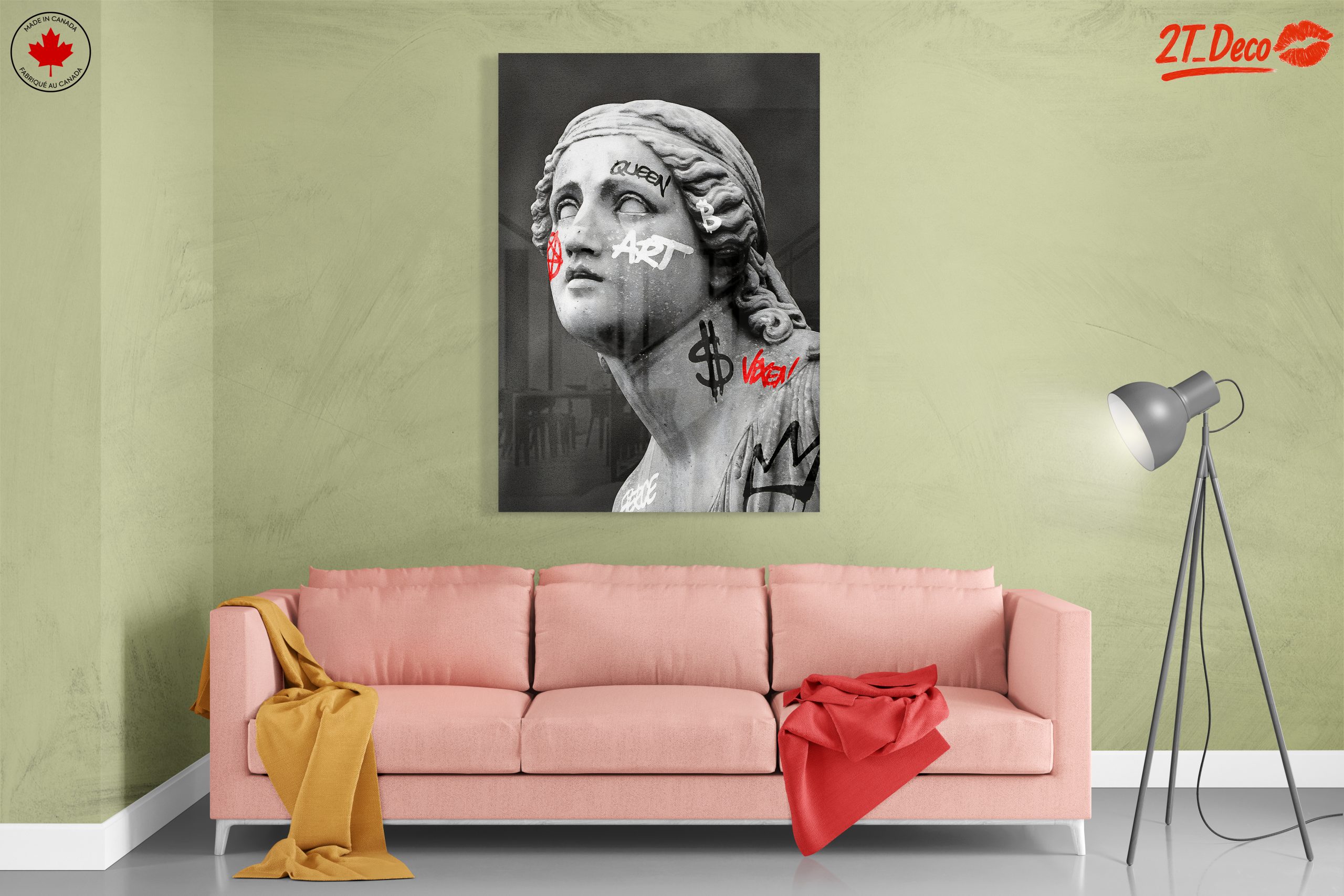 Graffiti Overlay on Classical Statue Portrait - Image 7
