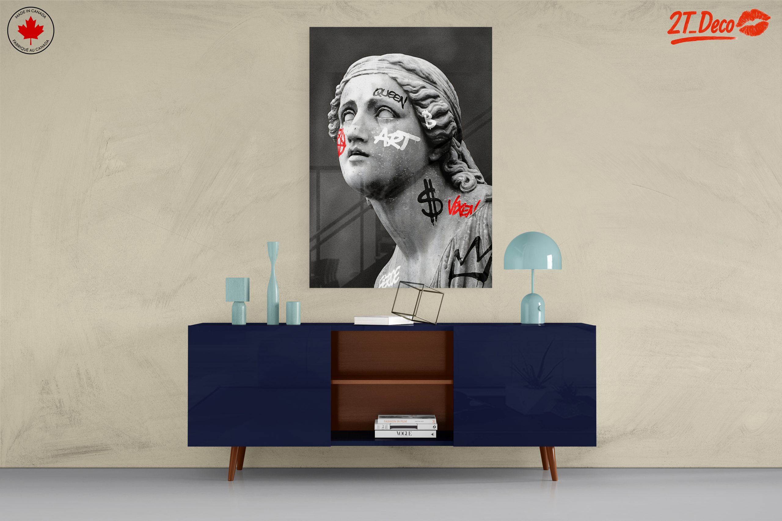 Graffiti Overlay on Classical Statue Portrait - Image 8