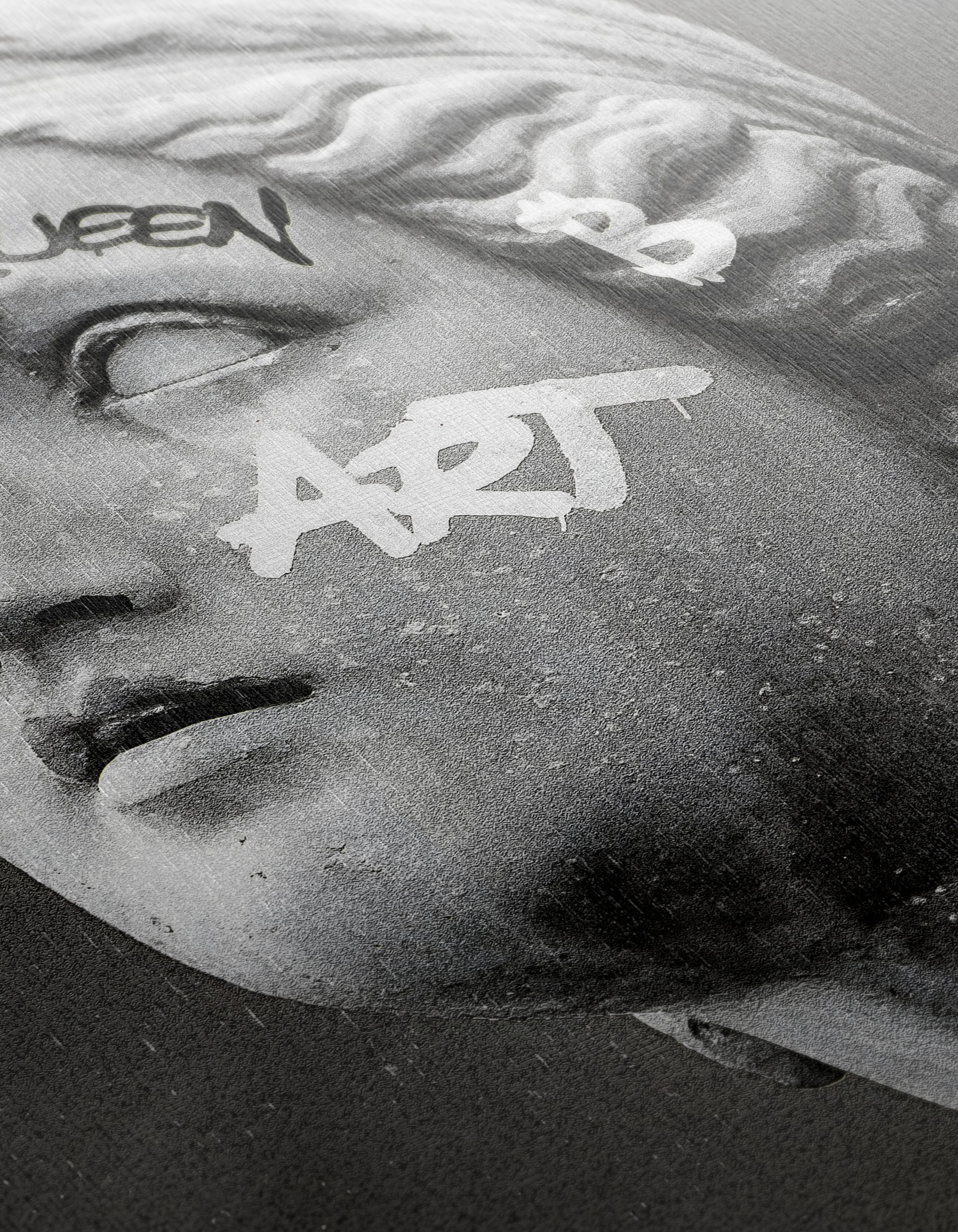 Graffiti Overlay on Classical Statue Portrait - Image 12