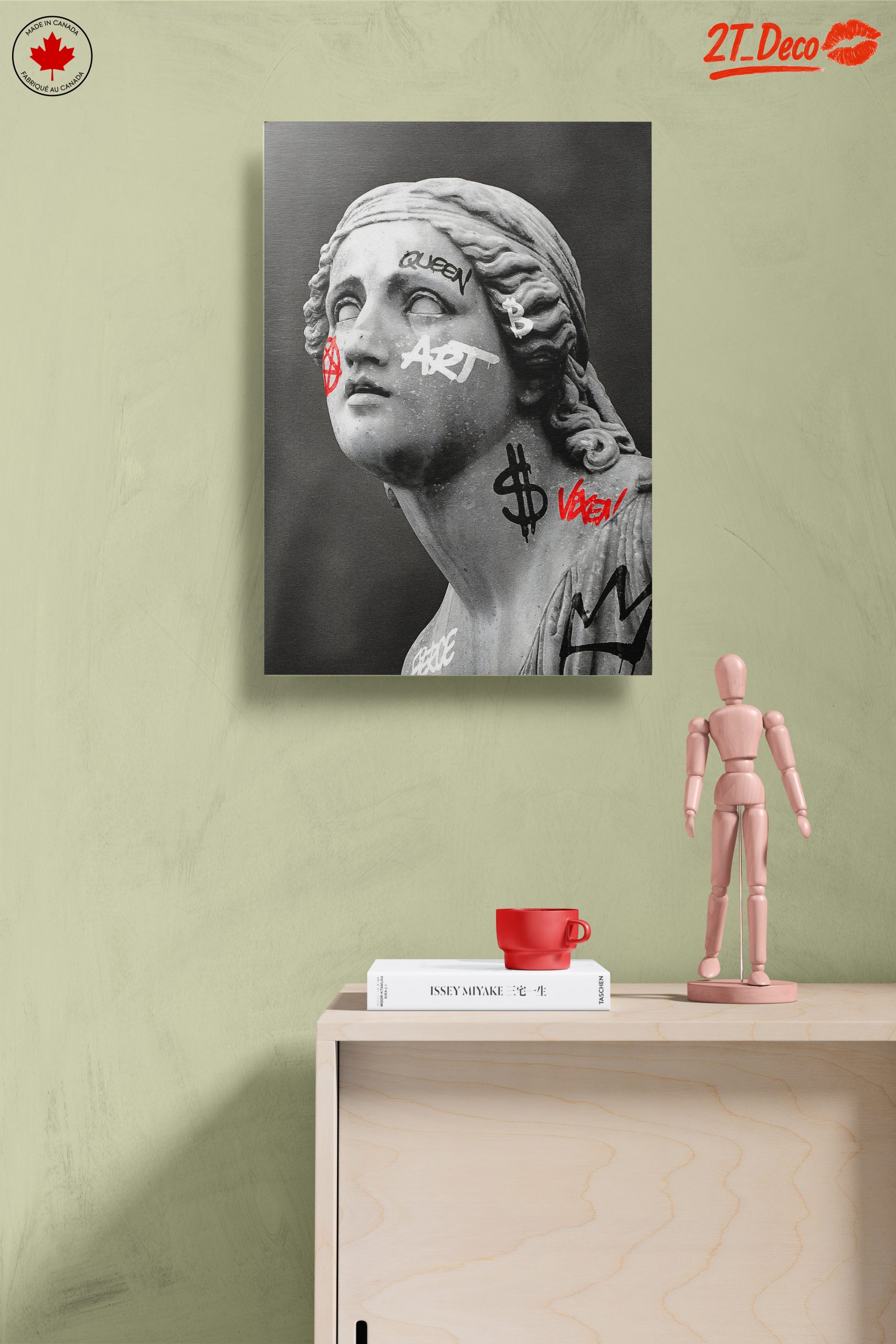 Graffiti Overlay on Classical Statue Portrait - Image 14
