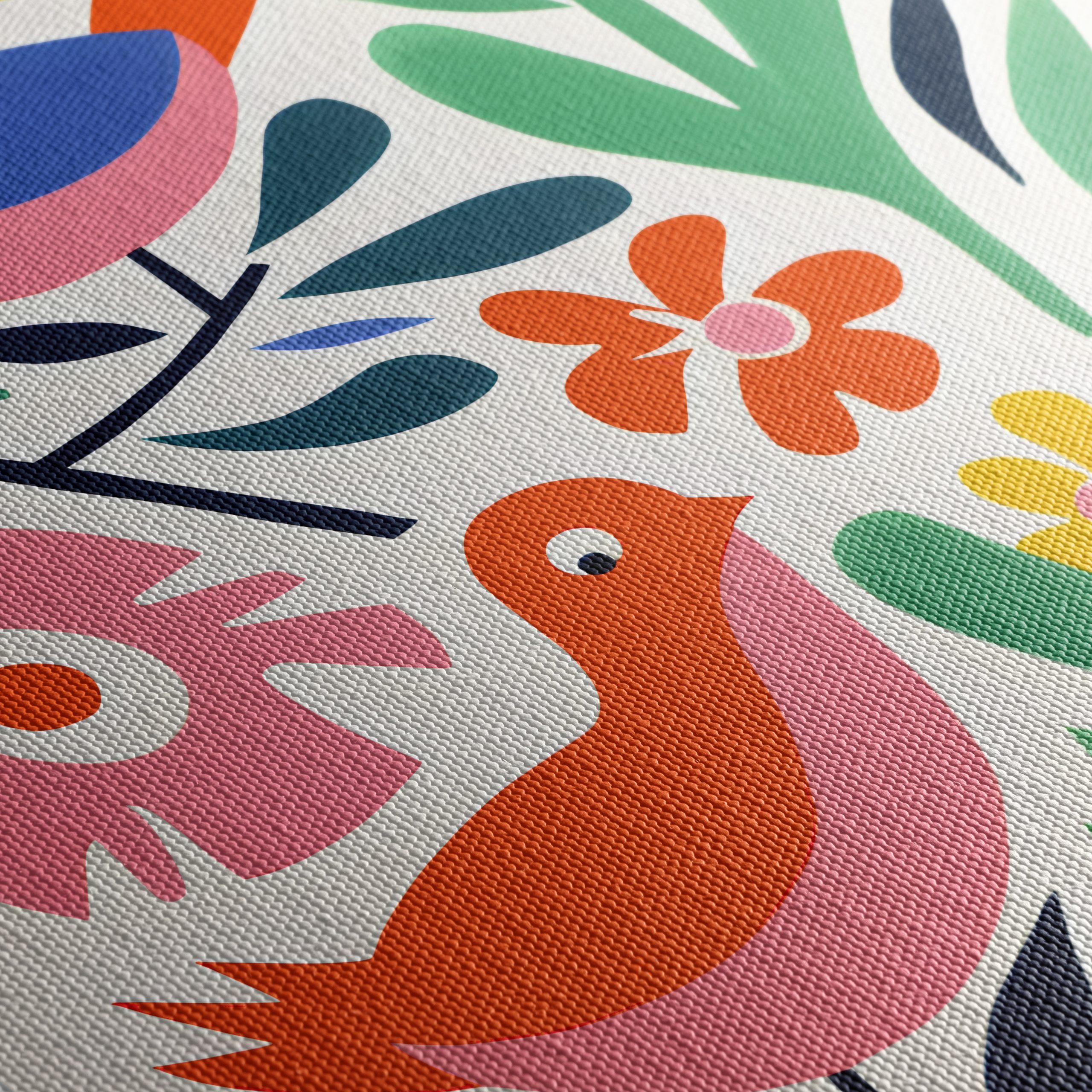 Colorful Playful Bird and Floral Art - Image 5
