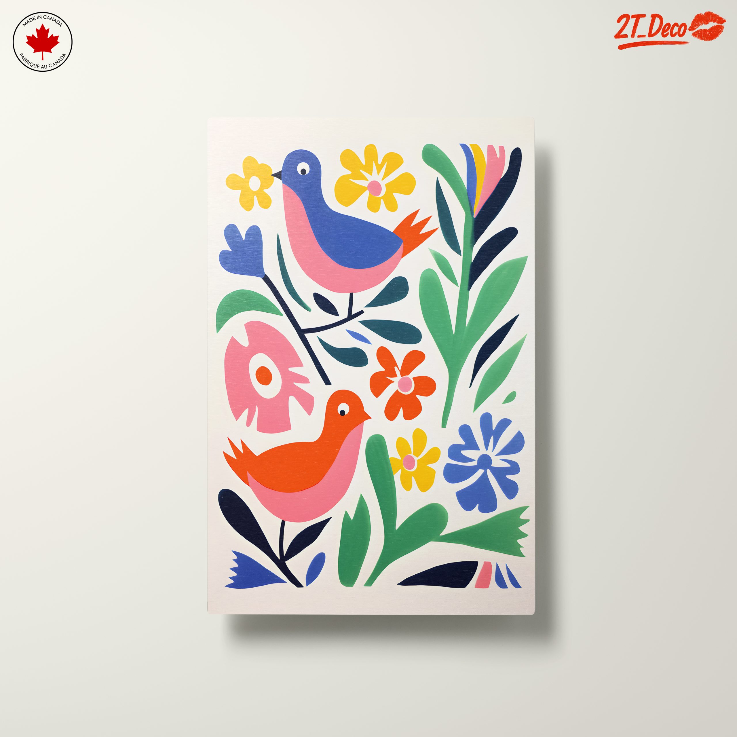 Colorful Playful Bird and Floral Art - Image 10