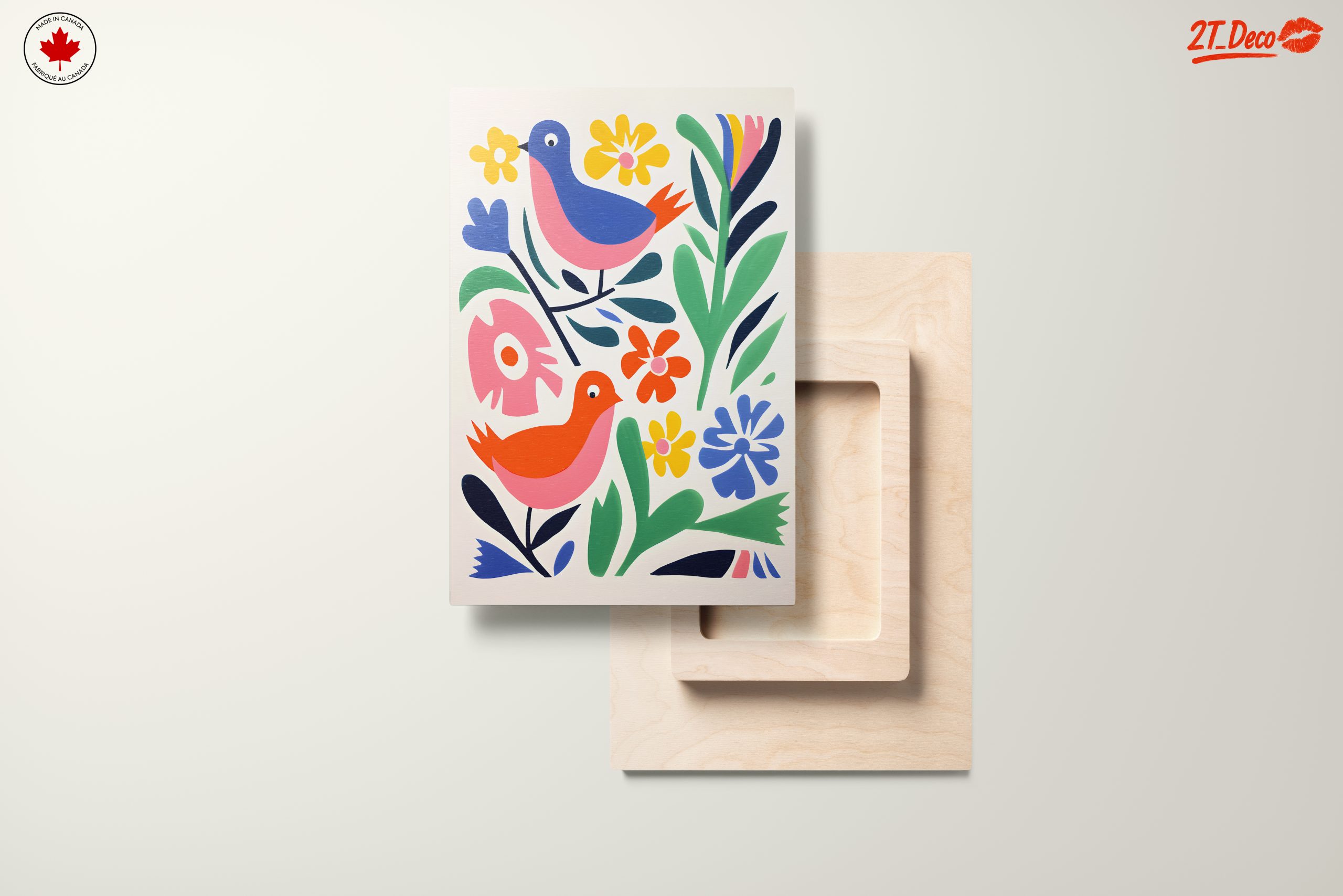 Colorful Playful Bird and Floral Art - Image 11
