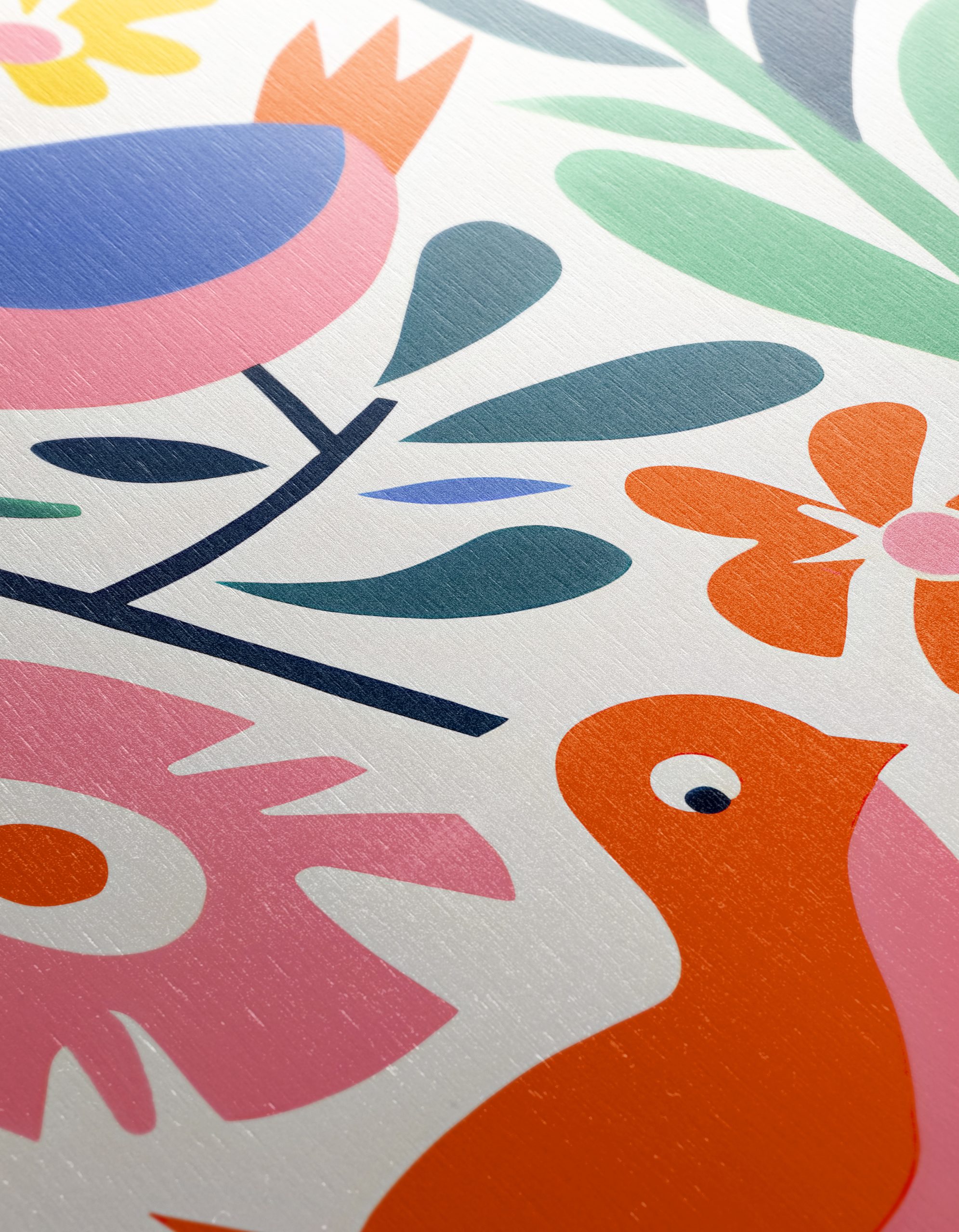 Colorful Playful Bird and Floral Art - Image 12