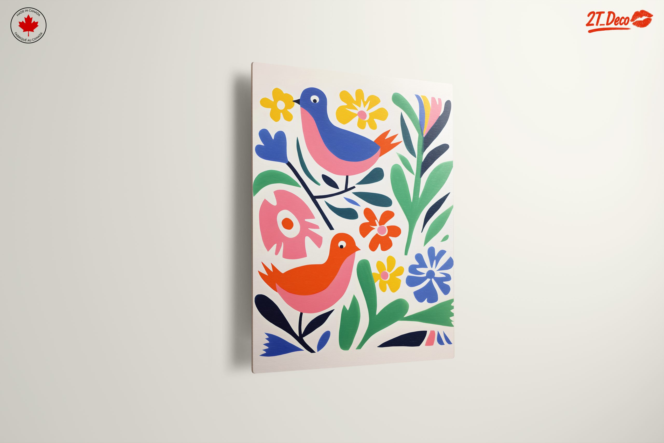 Colorful Playful Bird and Floral Art - Image 13