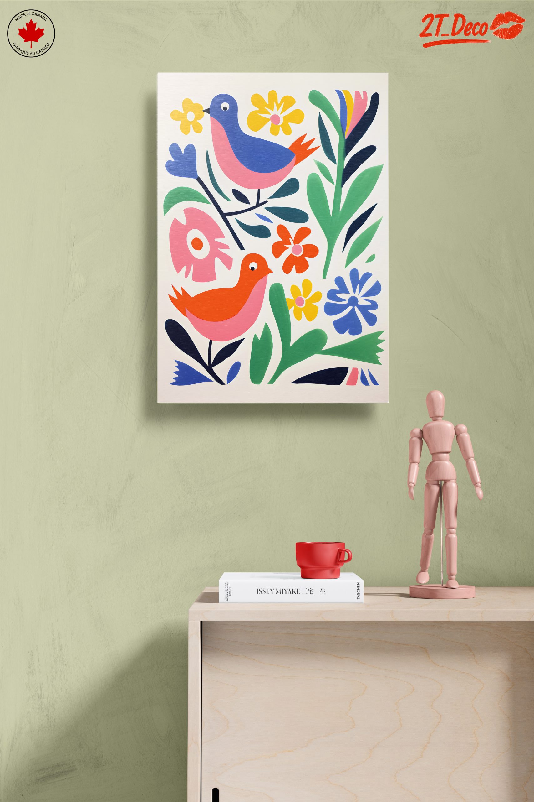 Colorful Playful Bird and Floral Art - Image 14