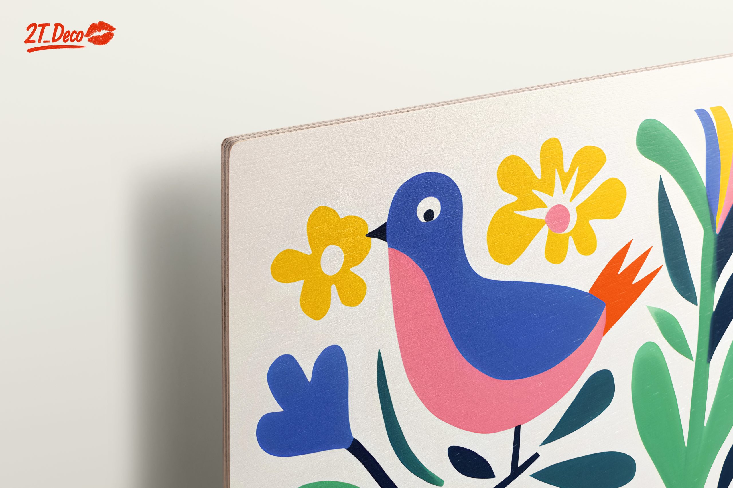 Colorful Playful Bird and Floral Art - Image 15