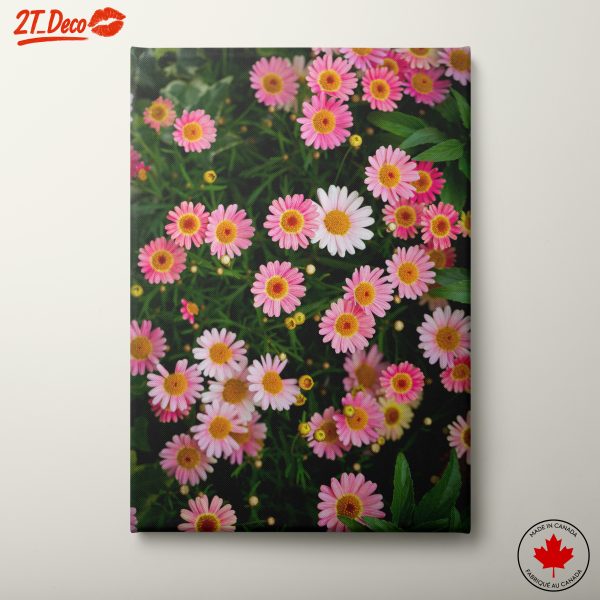 Bright Pink Flower Field Art