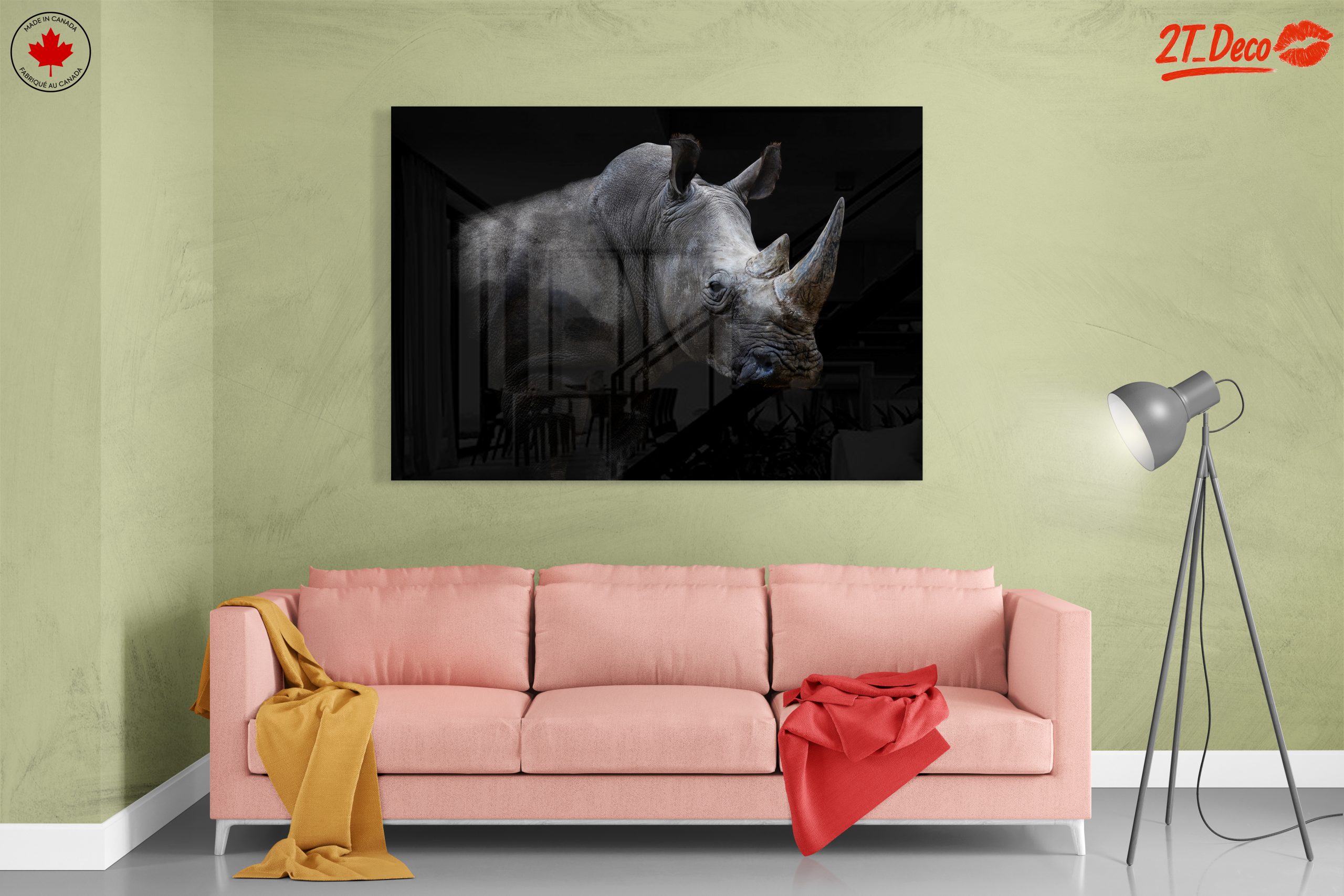 Majestic Rhinoceros Portrait in Dark - Image 7