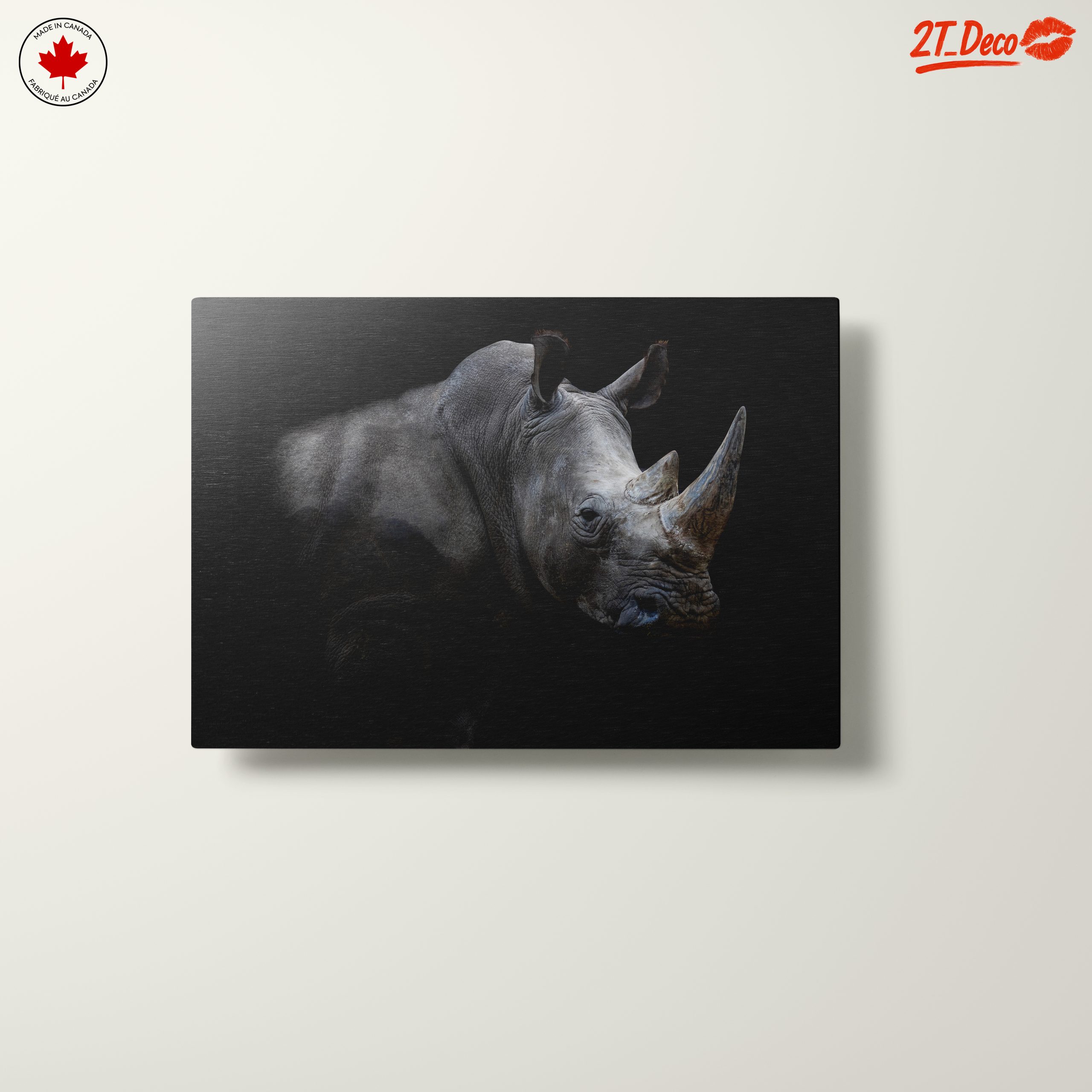 Majestic Rhinoceros Portrait in Dark - Image 10