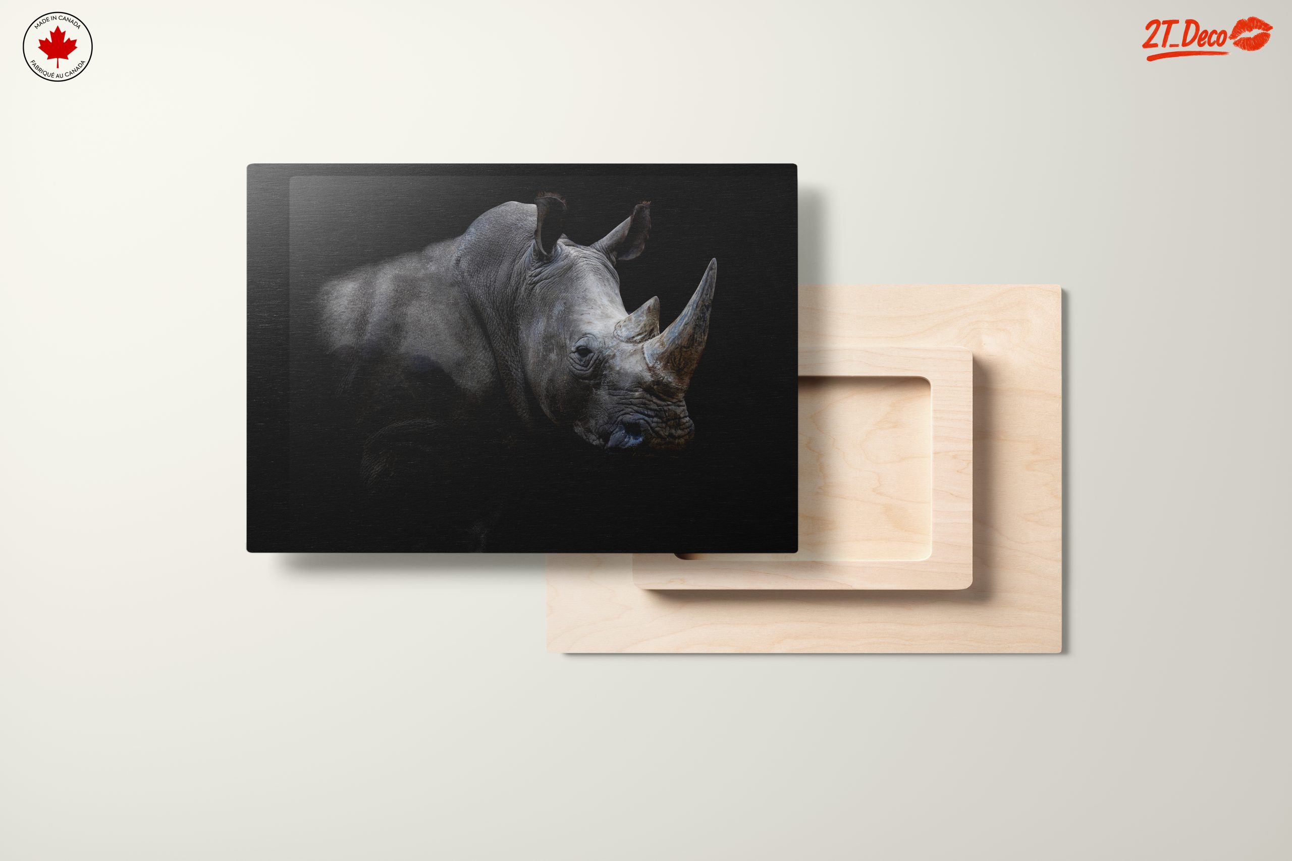 Majestic Rhinoceros Portrait in Dark - Image 11