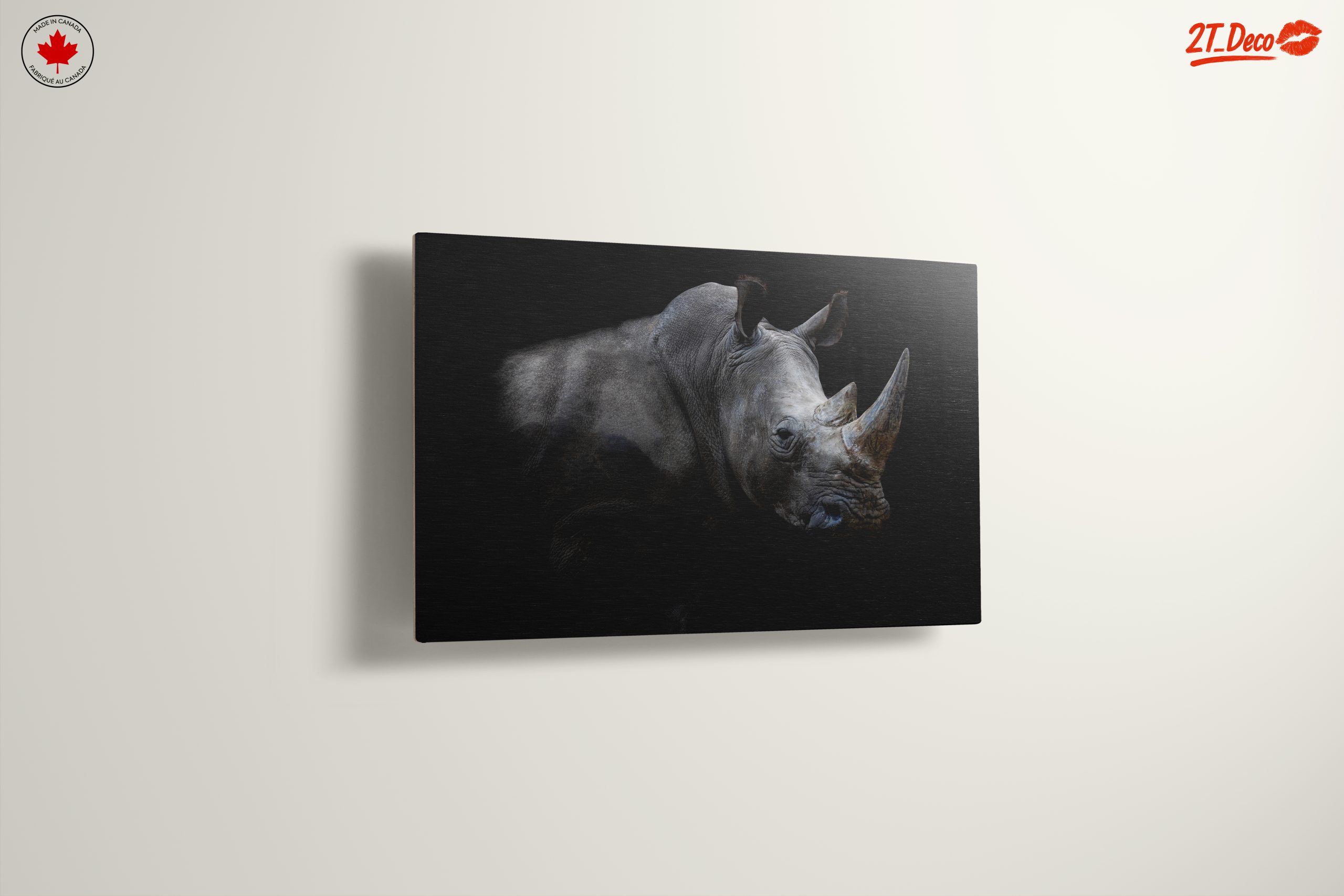 Majestic Rhinoceros Portrait in Dark - Image 13