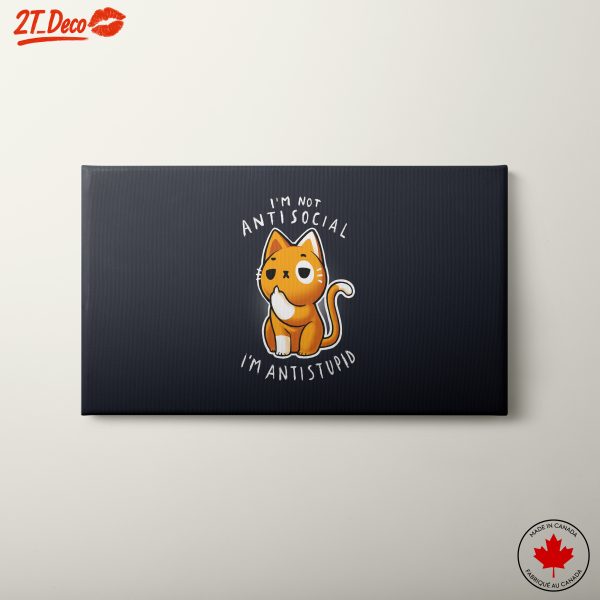 Playful Cartoon Cat with Humorous Quote