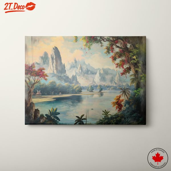 Serene Adventure Landscape Featuring Mountains and River