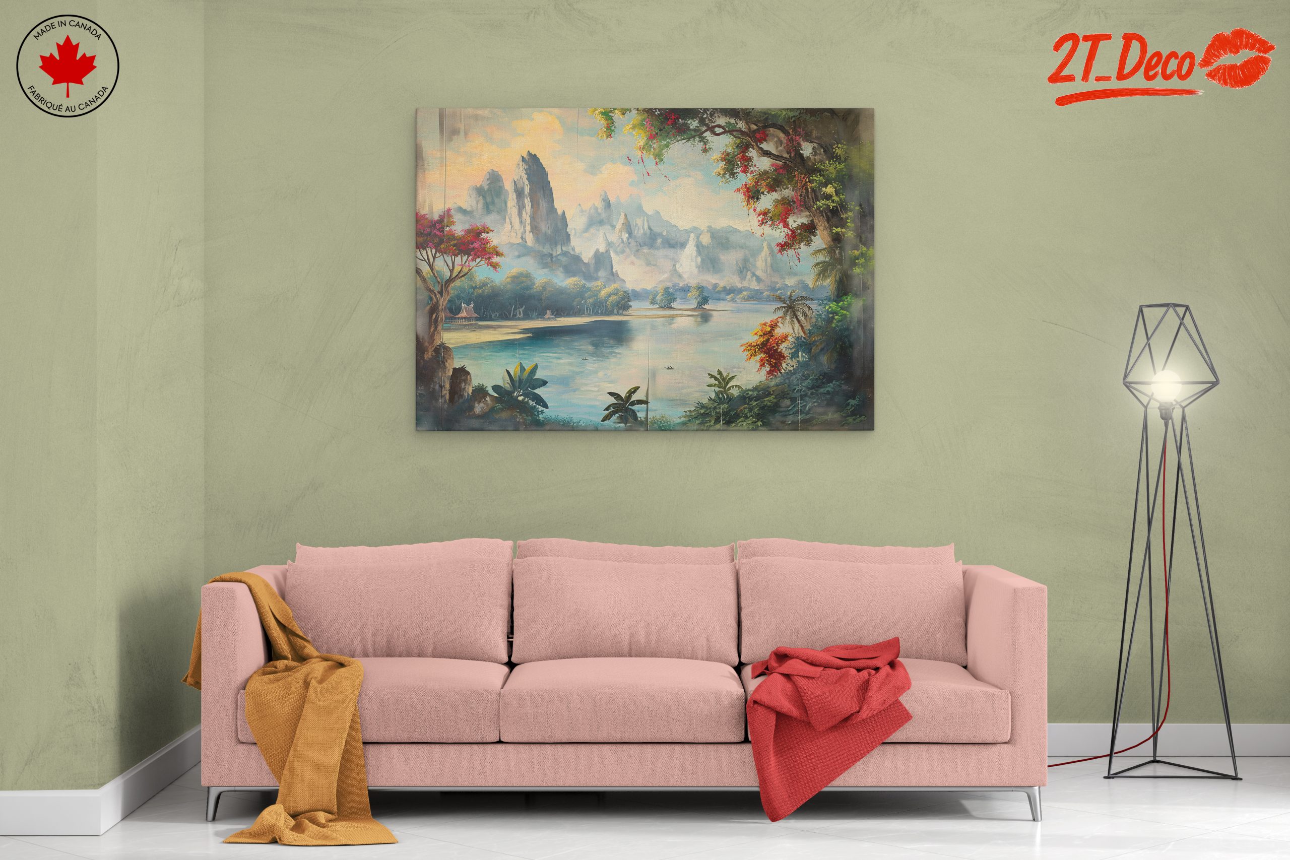 Serene Adventure Landscape Featuring Mountains and River - Image 2