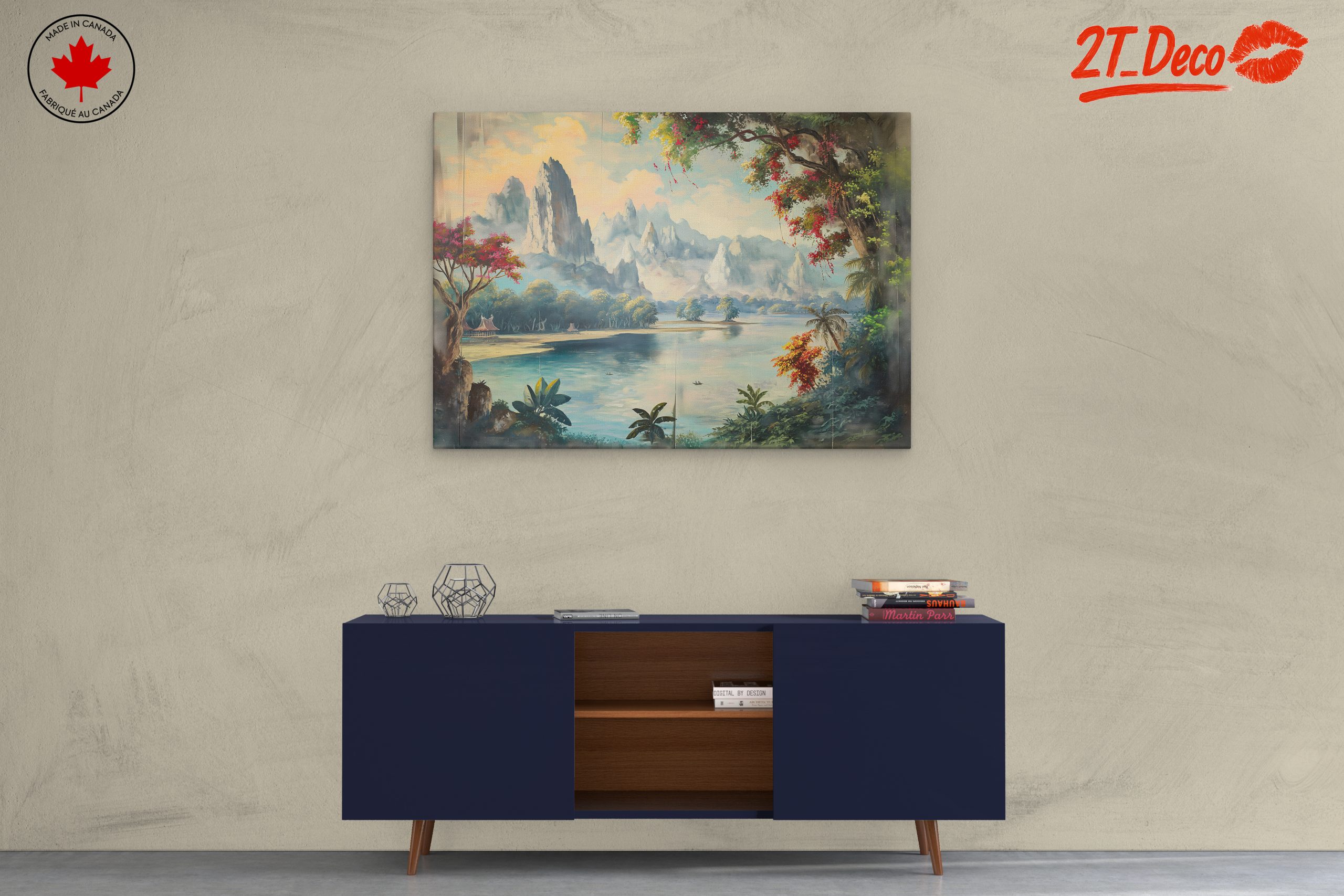 Serene Adventure Landscape Featuring Mountains and River - Image 3