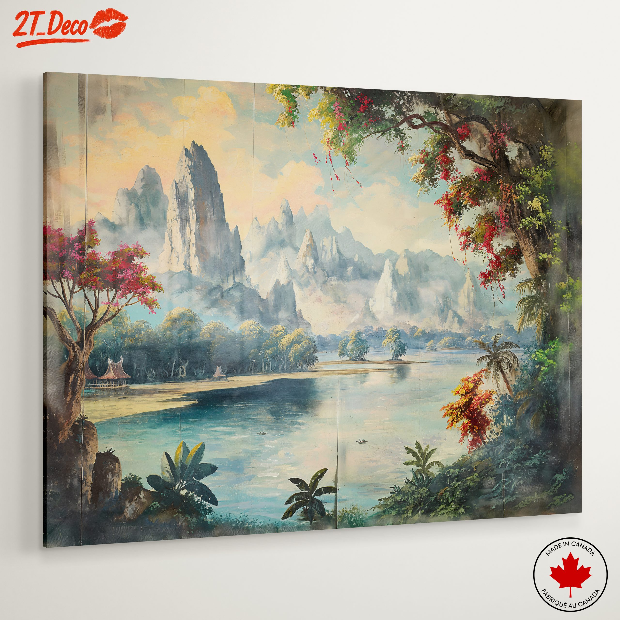 Serene Adventure Landscape Featuring Mountains and River - Image 6