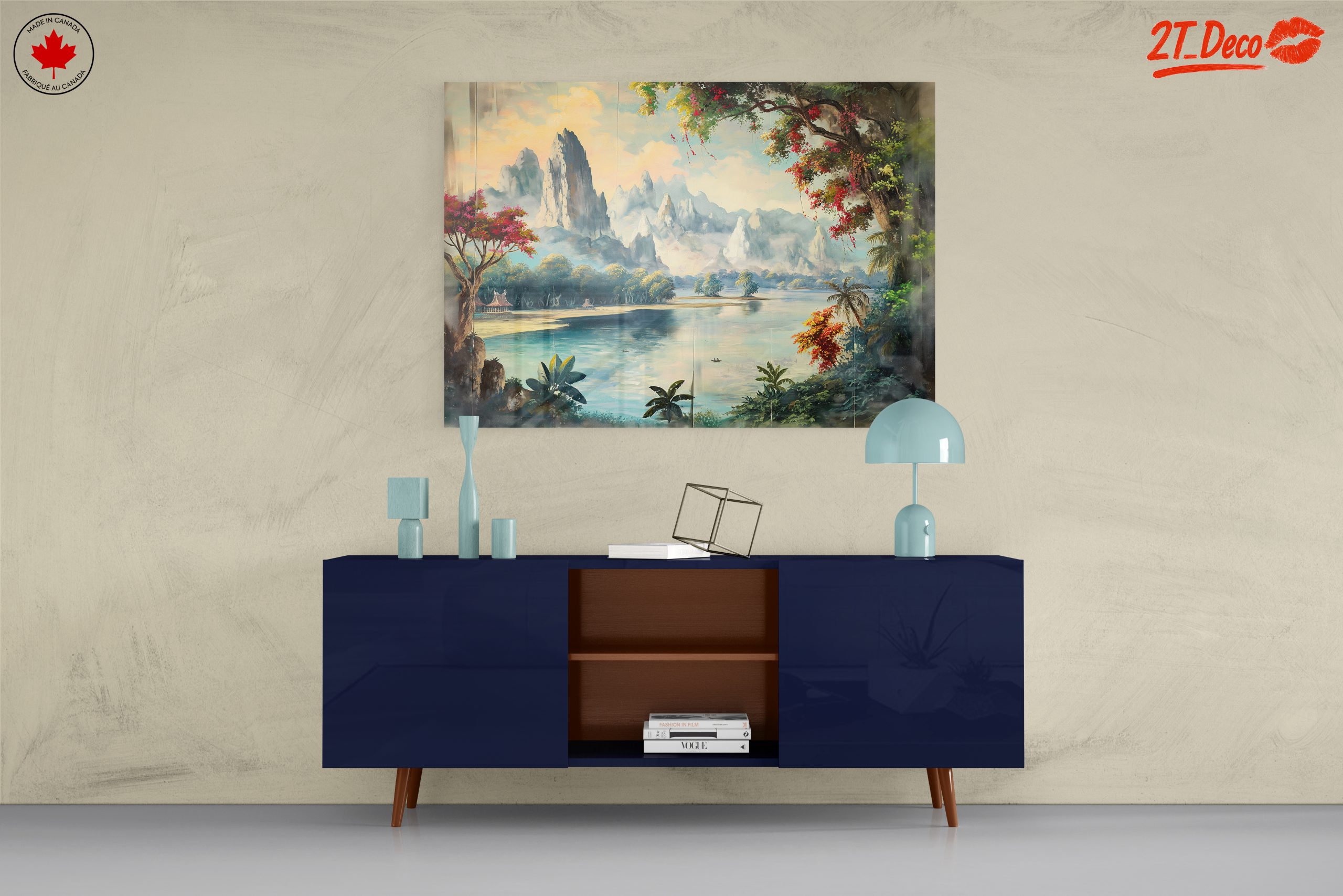 Serene Adventure Landscape Featuring Mountains and River - Image 8