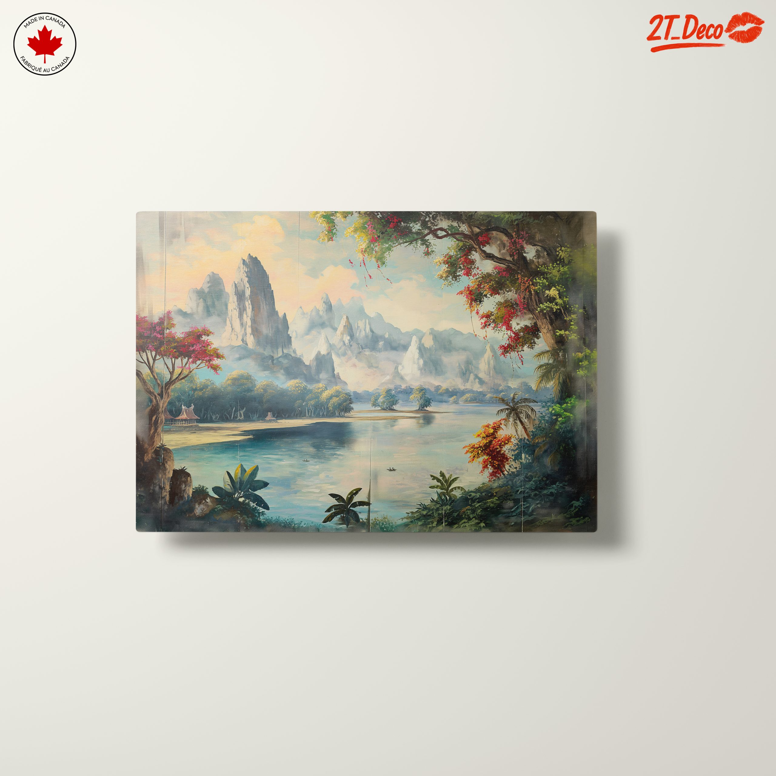 Serene Adventure Landscape Featuring Mountains and River - Image 10