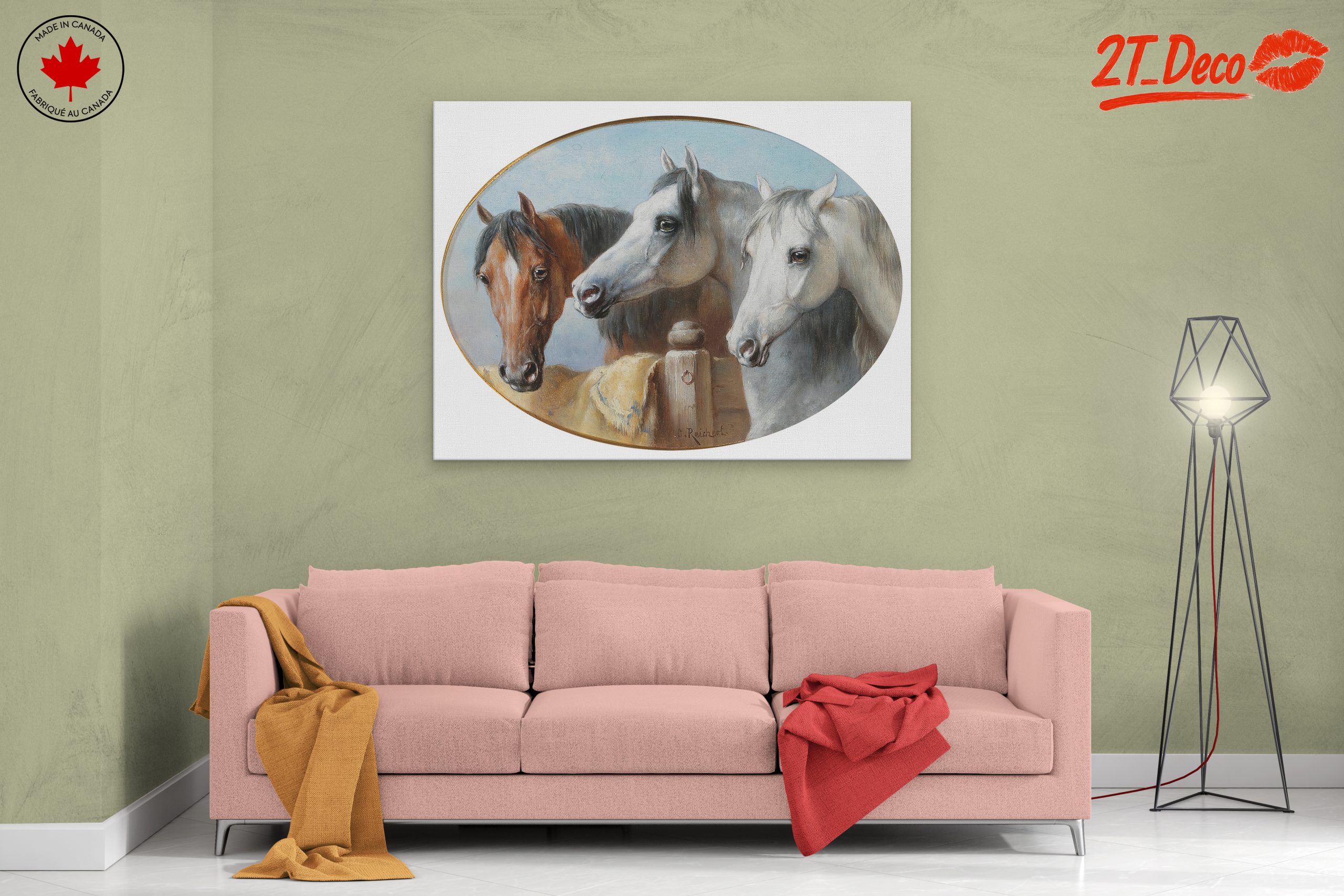 Trio of Majestic Horses in Elegant Setting - Image 2