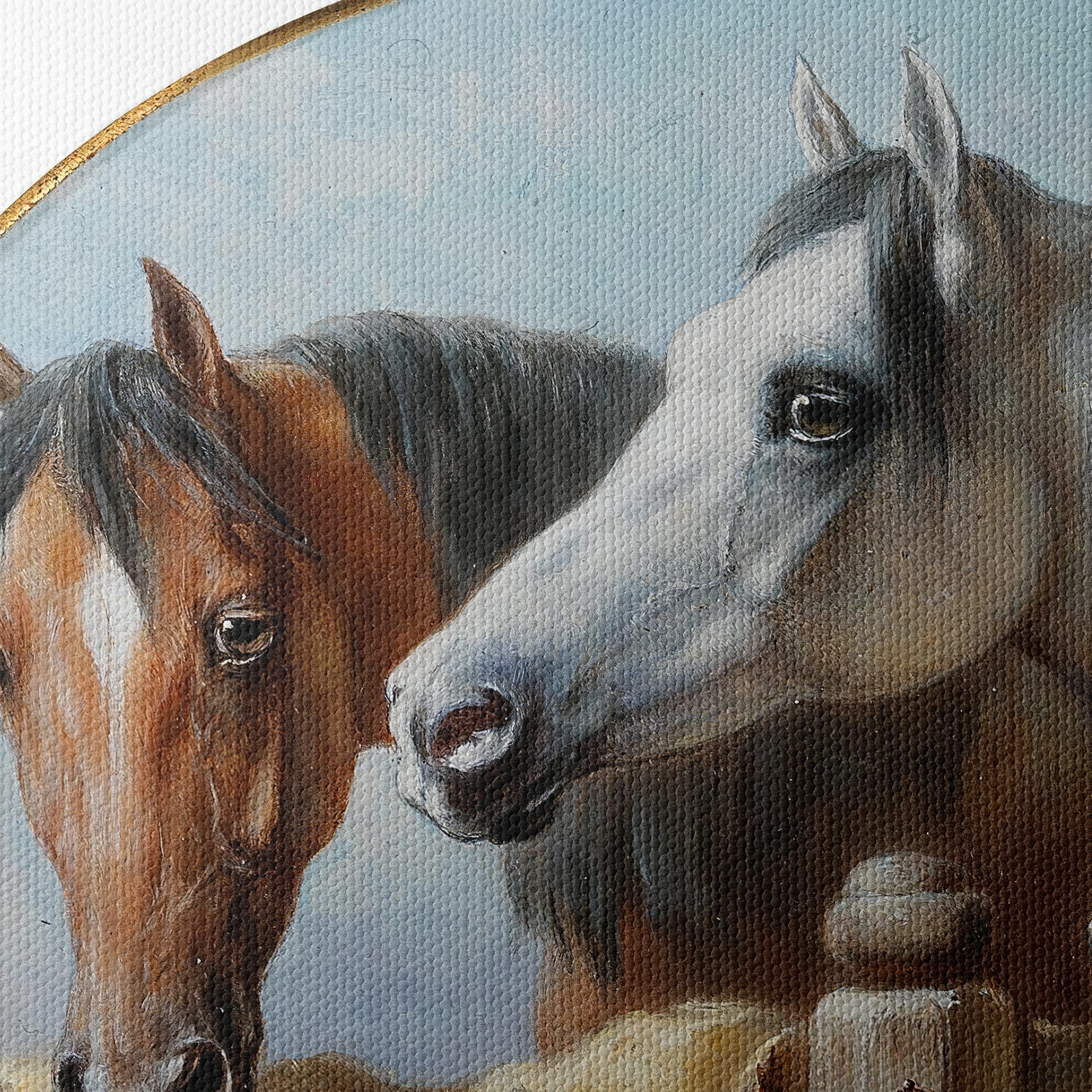 Trio of Majestic Horses in Elegant Setting - Image 4
