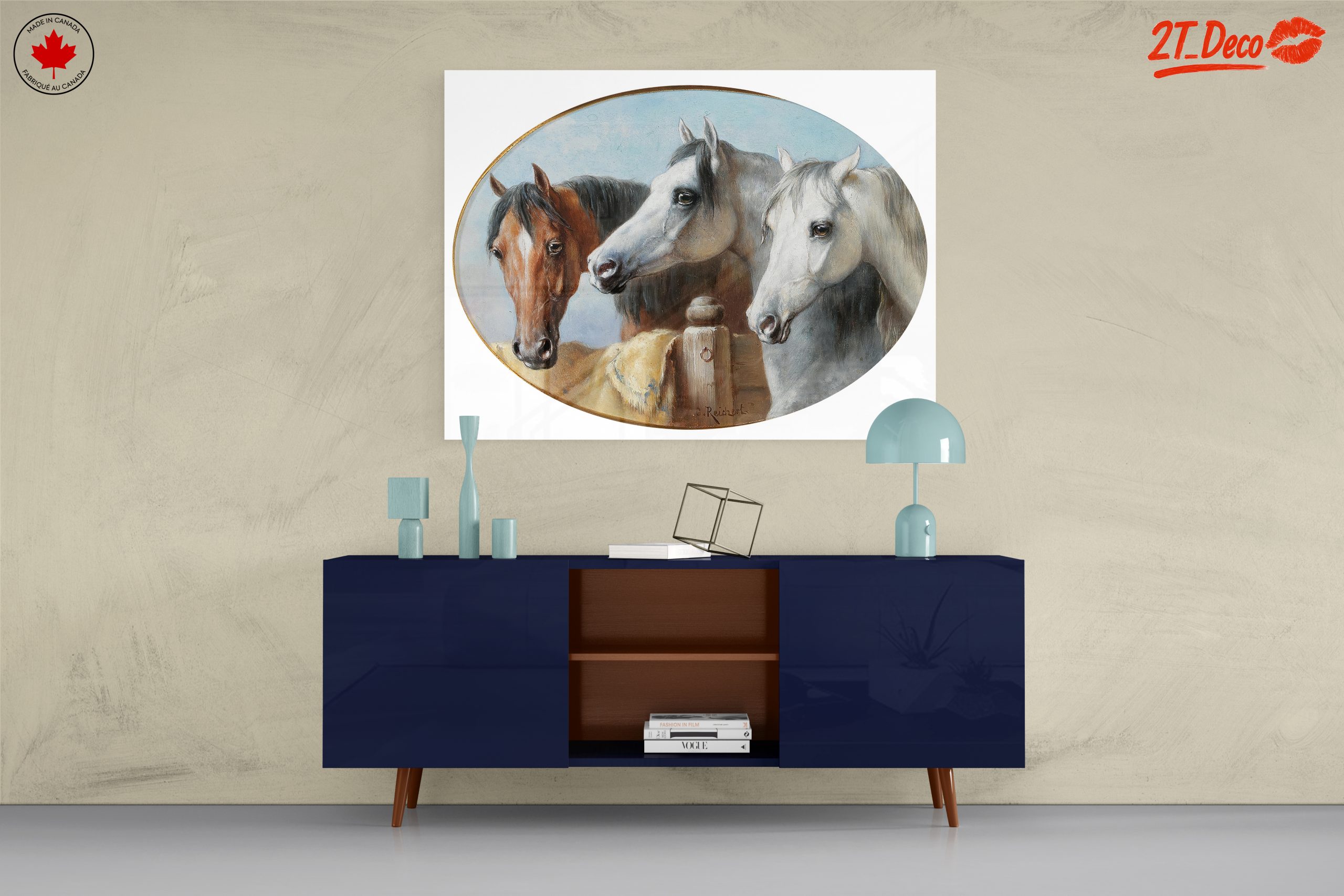 Trio of Majestic Horses in Elegant Setting - Image 8
