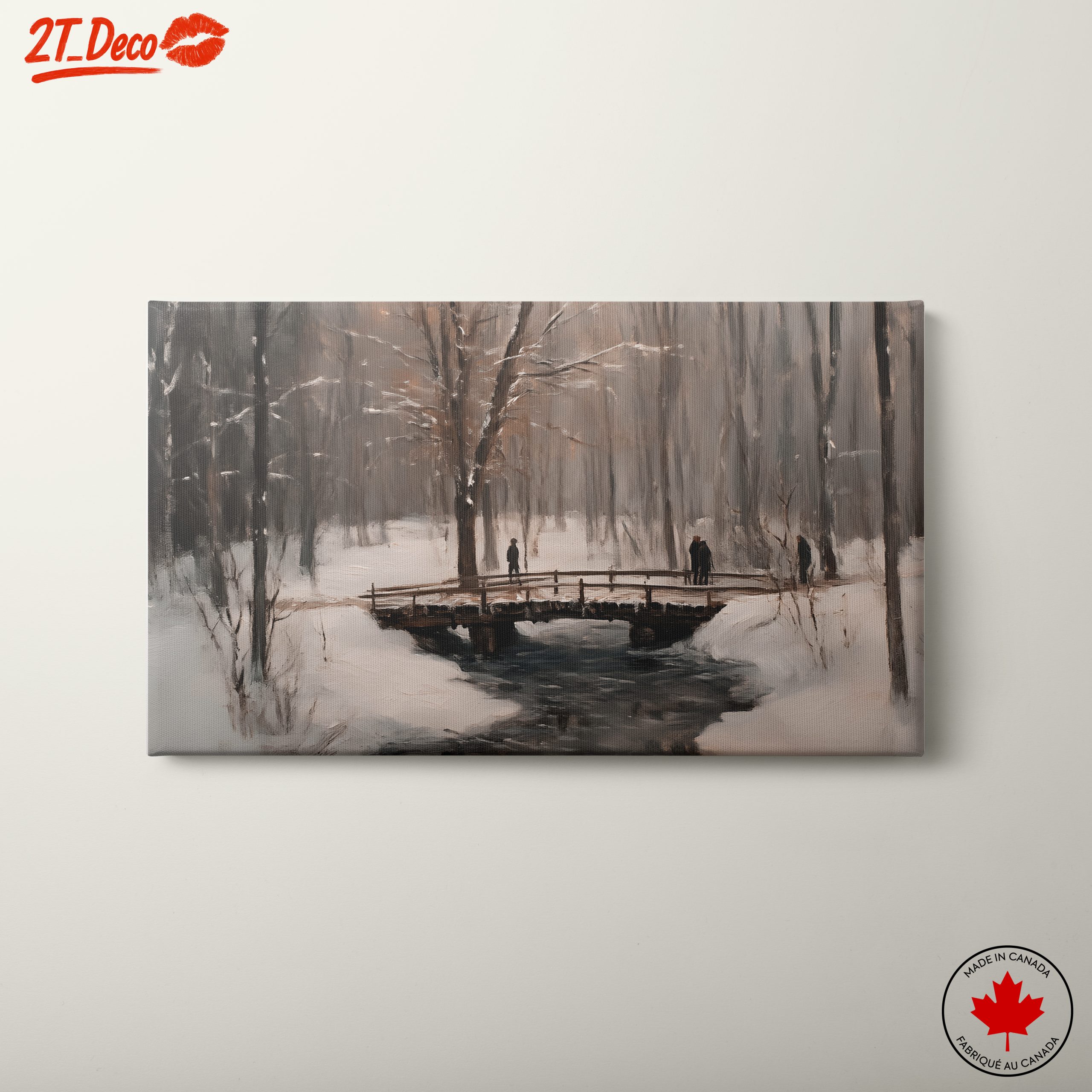 Serene Winter Landscape with Bridge 2