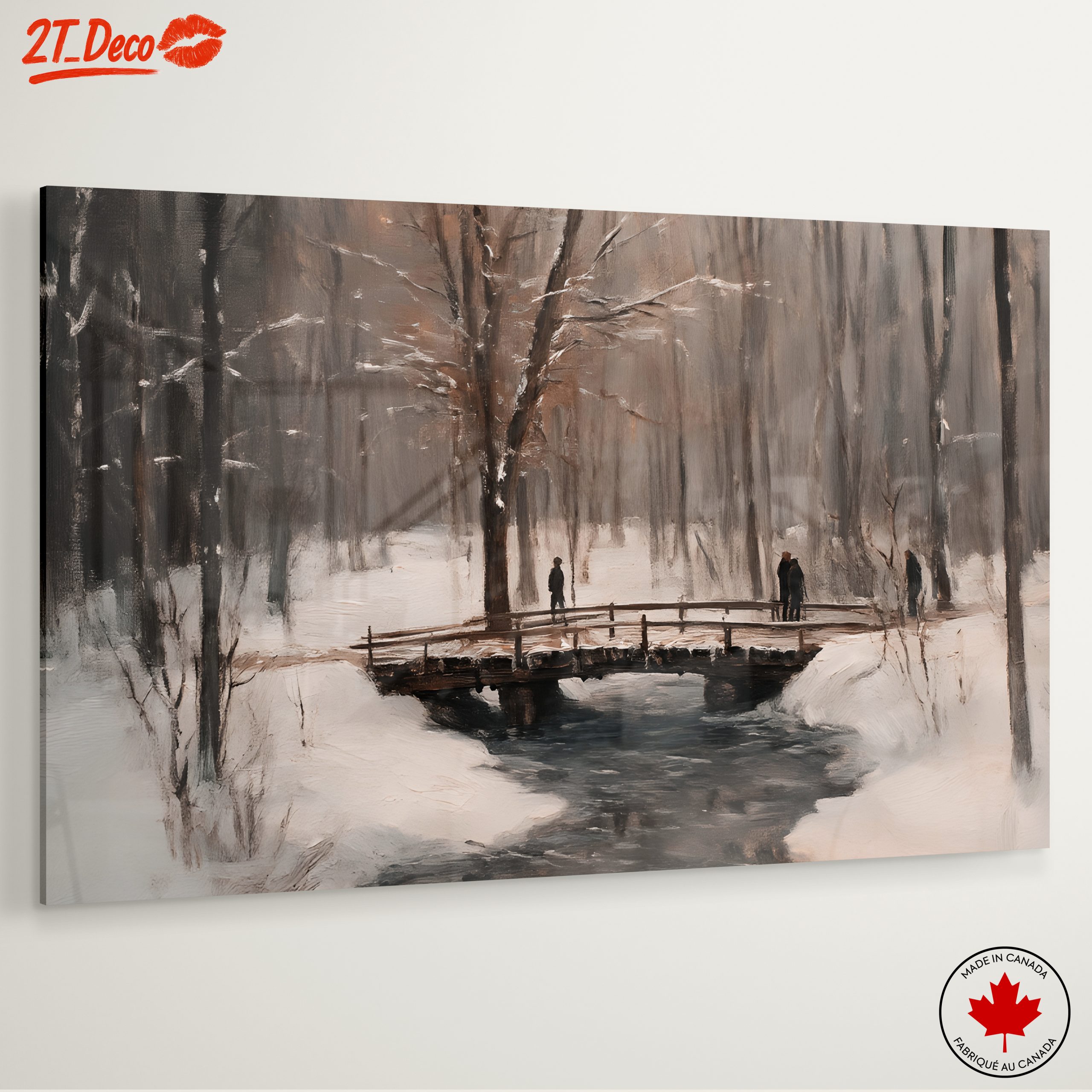 Serene Winter Landscape with Bridge 2 - Image 6