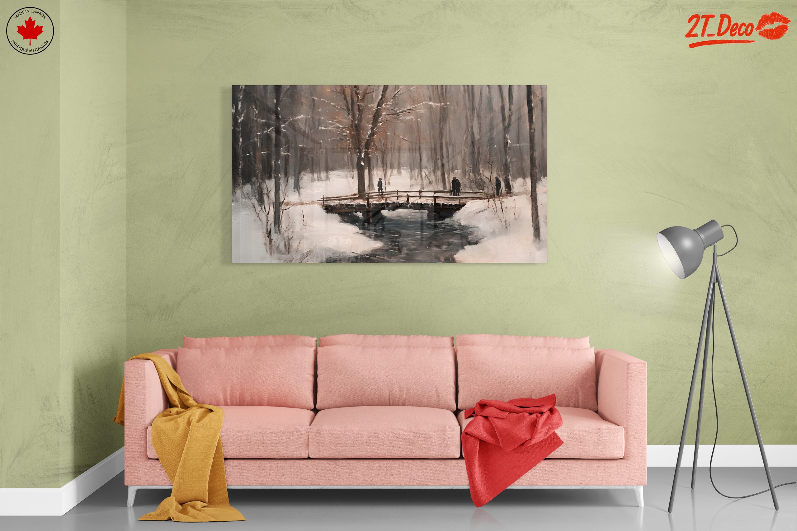 Serene Winter Landscape with Bridge 2 - Image 7