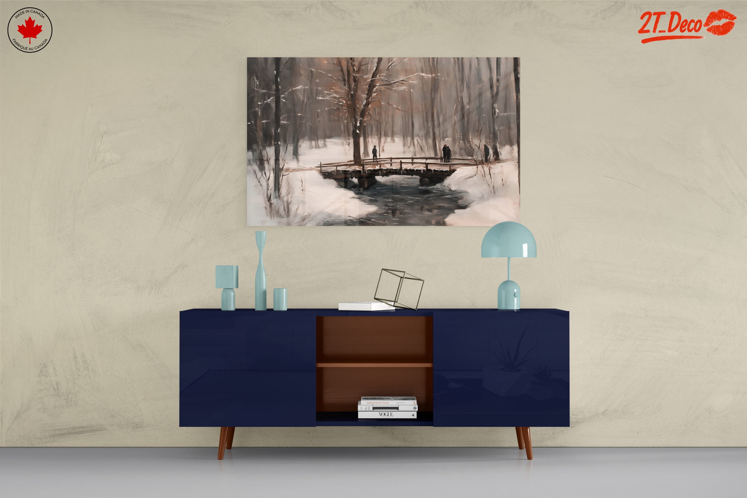 Serene Winter Landscape with Bridge 2 - Image 8