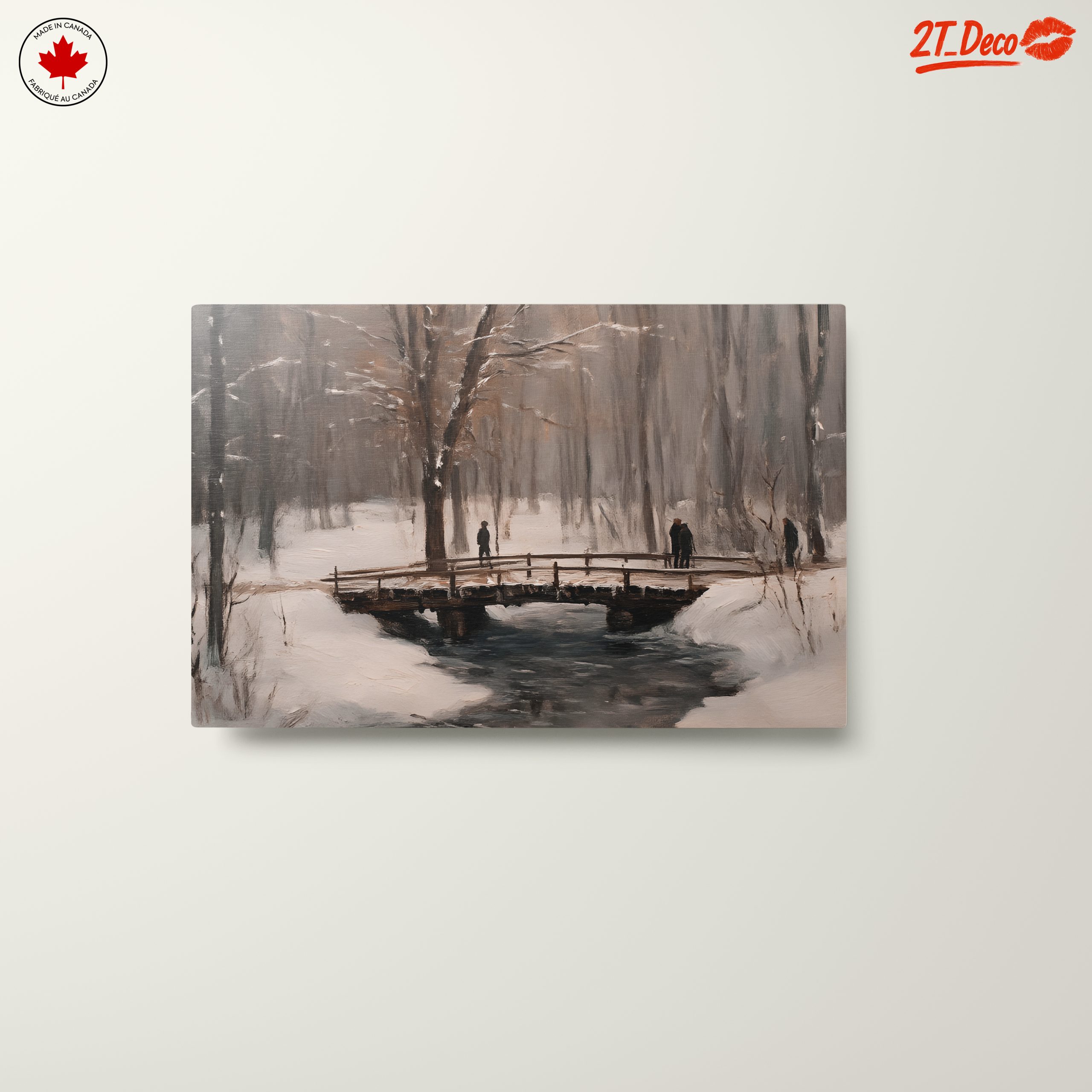 Serene Winter Landscape with Bridge 2 - Image 10
